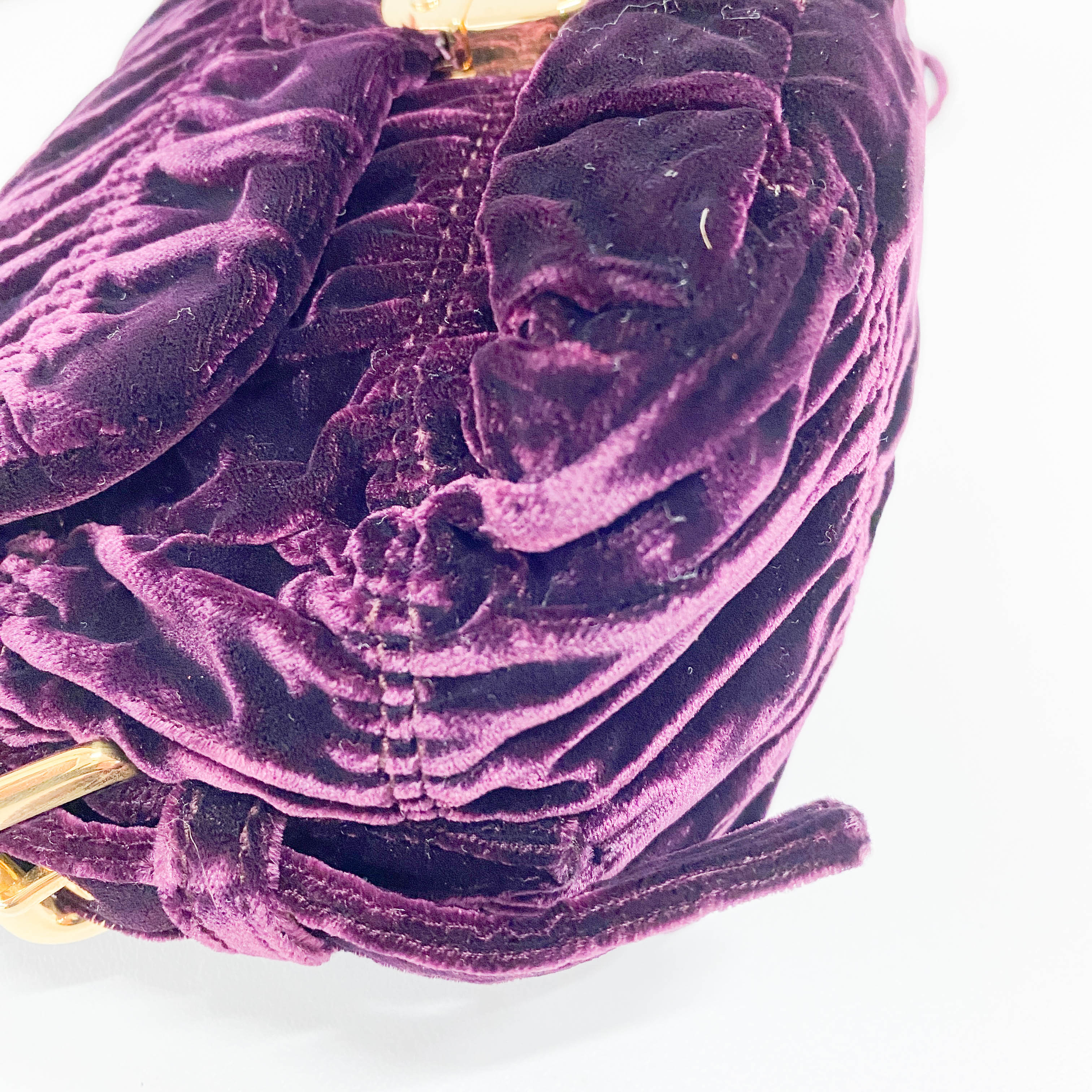 Sera Purple Velvet Shoulder Bag