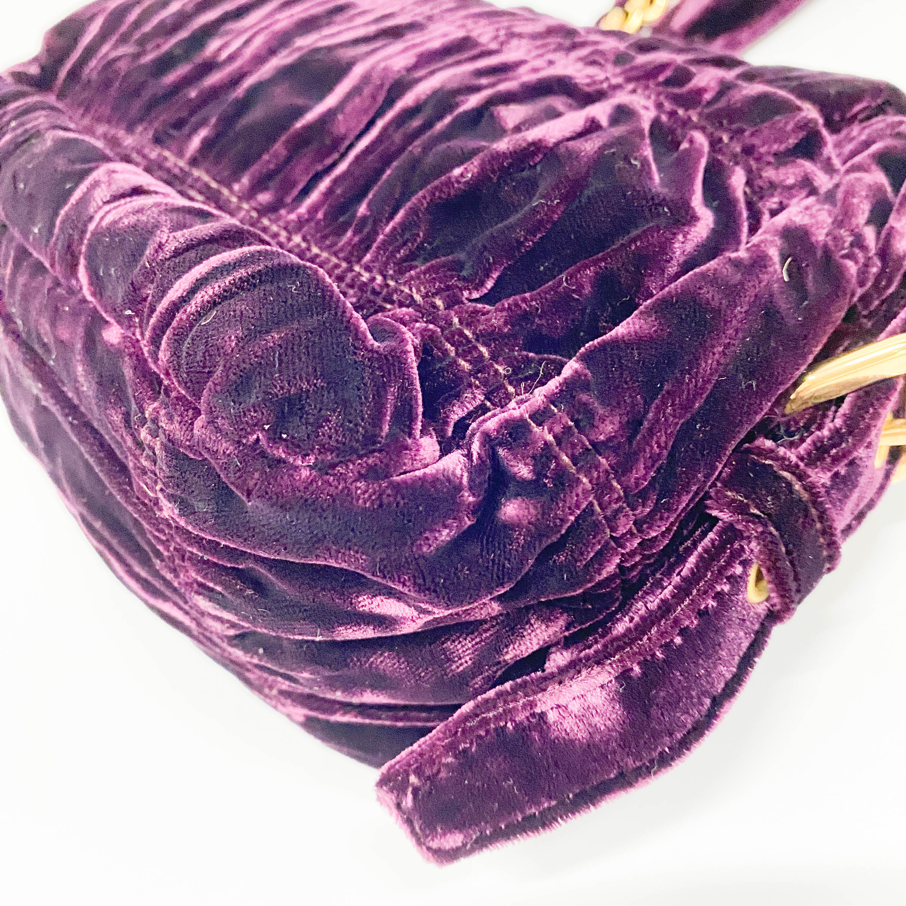 Sera Purple Velvet Shoulder Bag