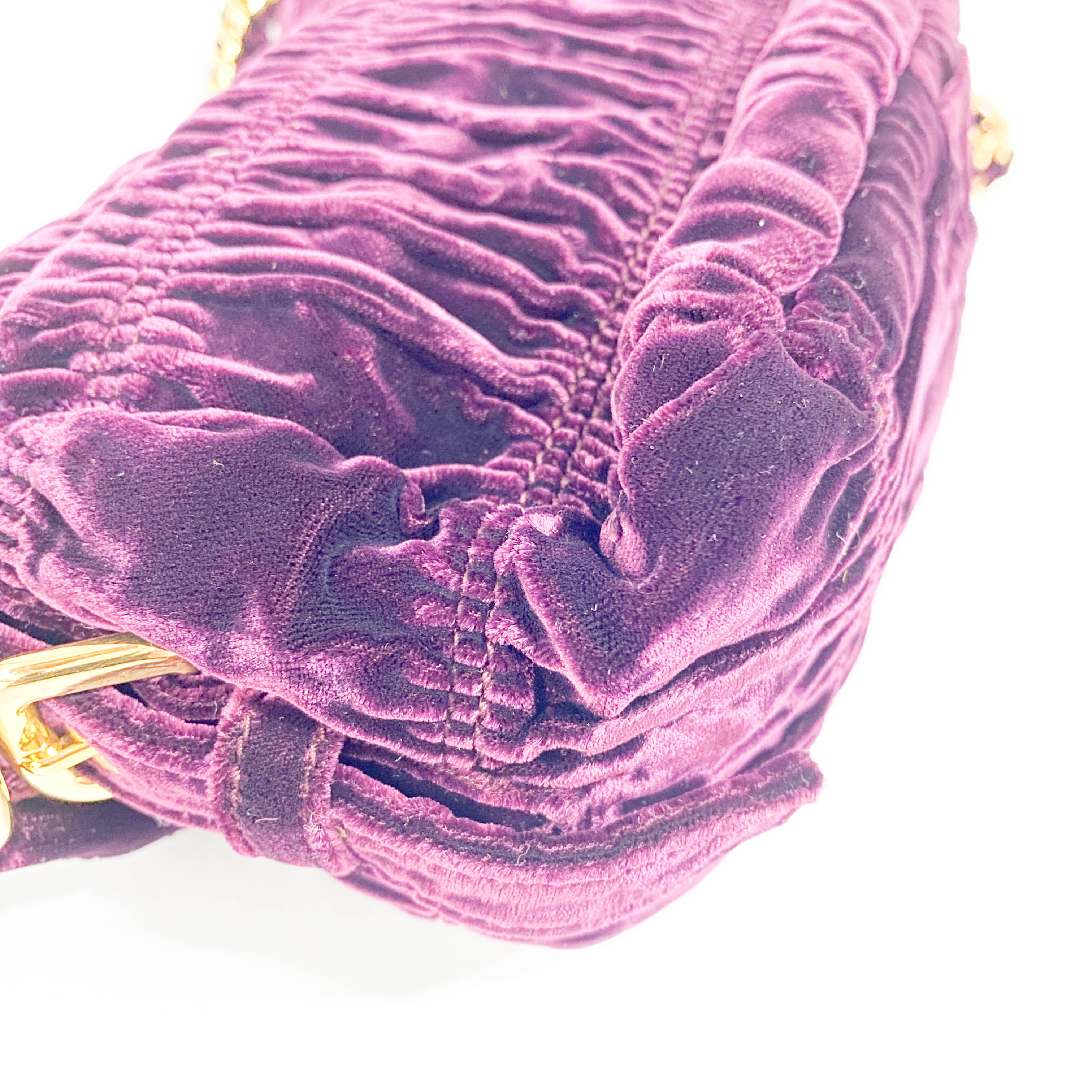 Sera Purple Velvet Shoulder Bag