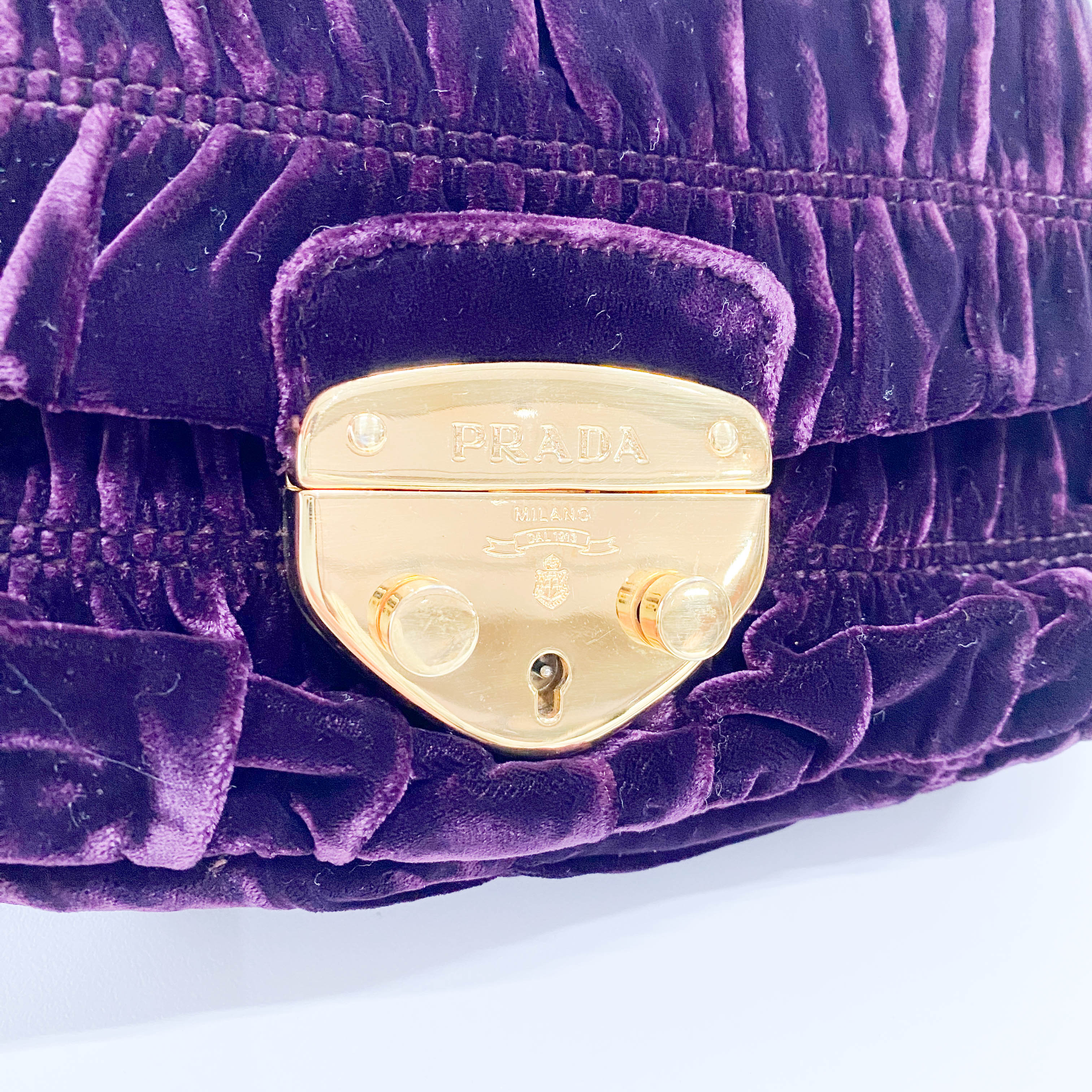 Sera Purple Velvet Shoulder Bag