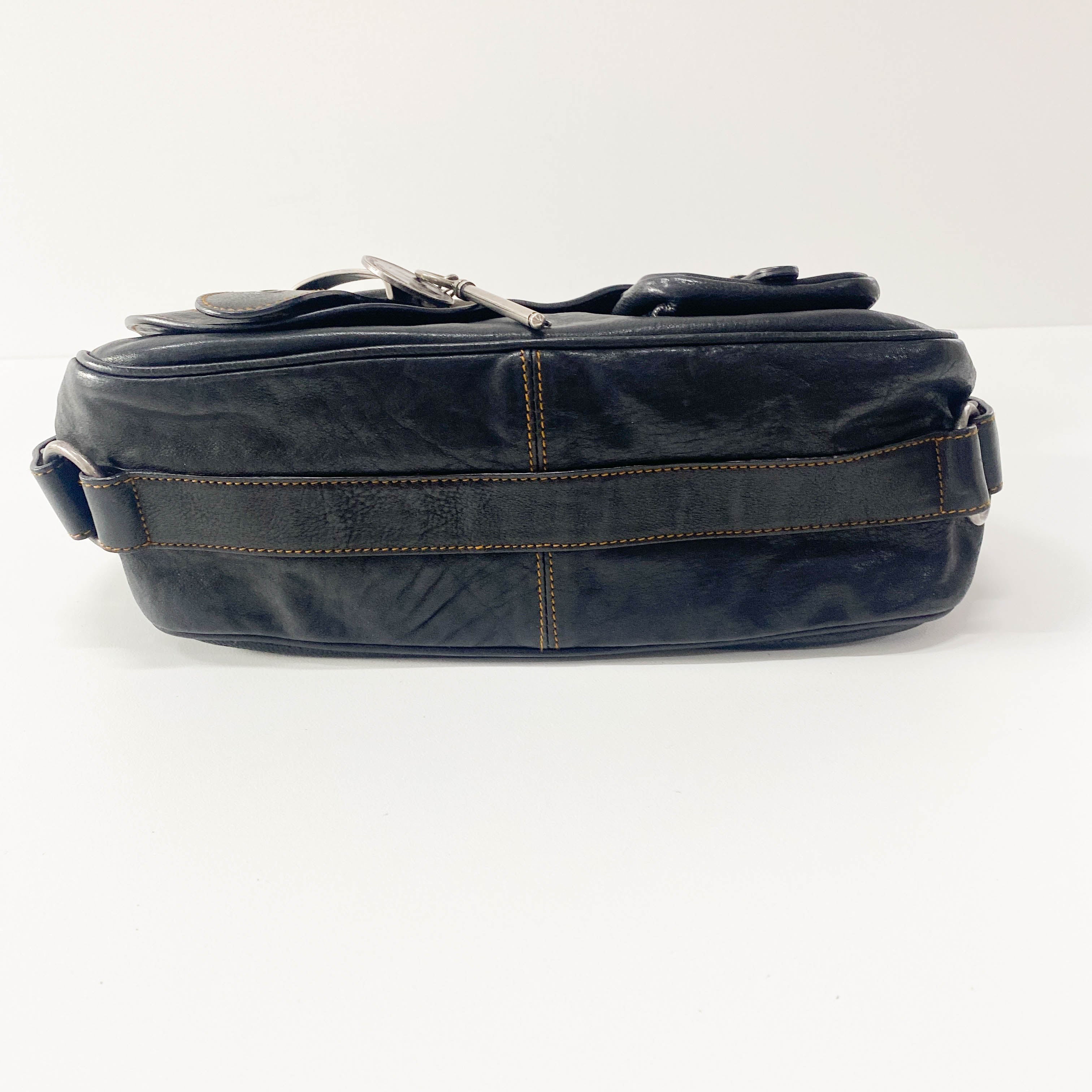 Gaucho Black Leather Shoulder Bag