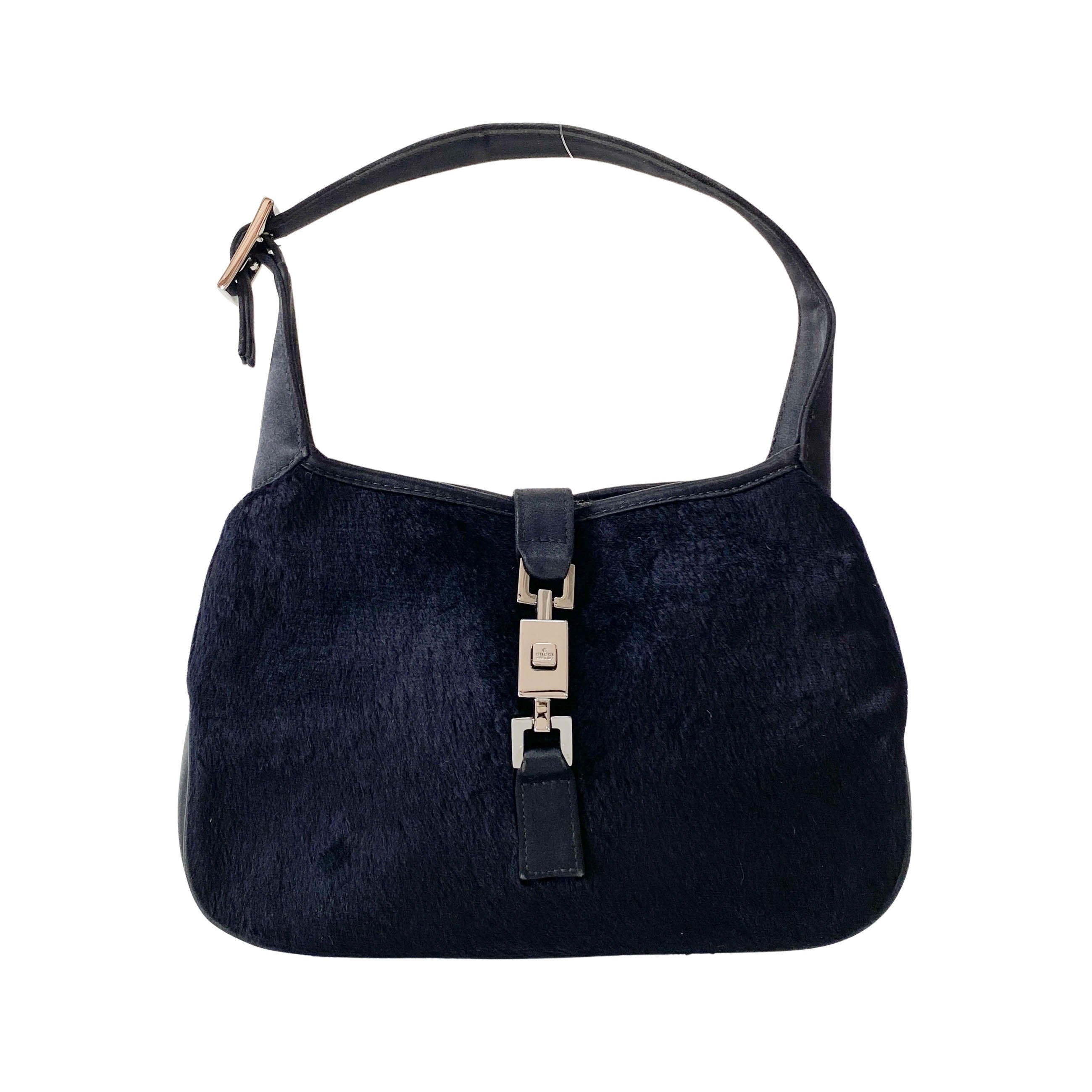 Mini Jackie Black Pony Hair Shoulder Bag