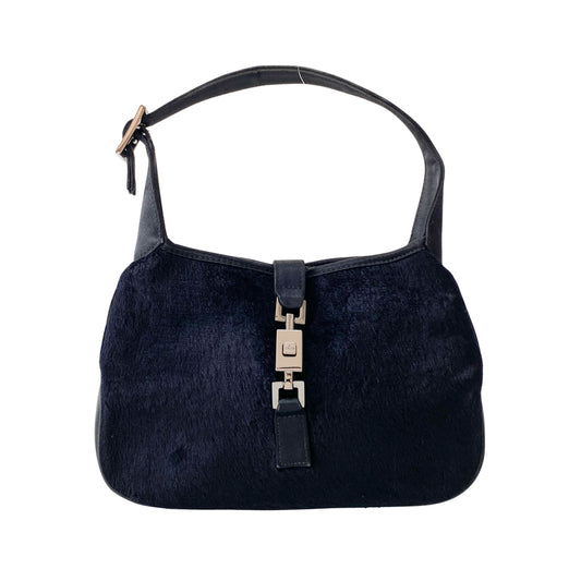 Mini Jackie Black Pony Hair Shoulder Bag