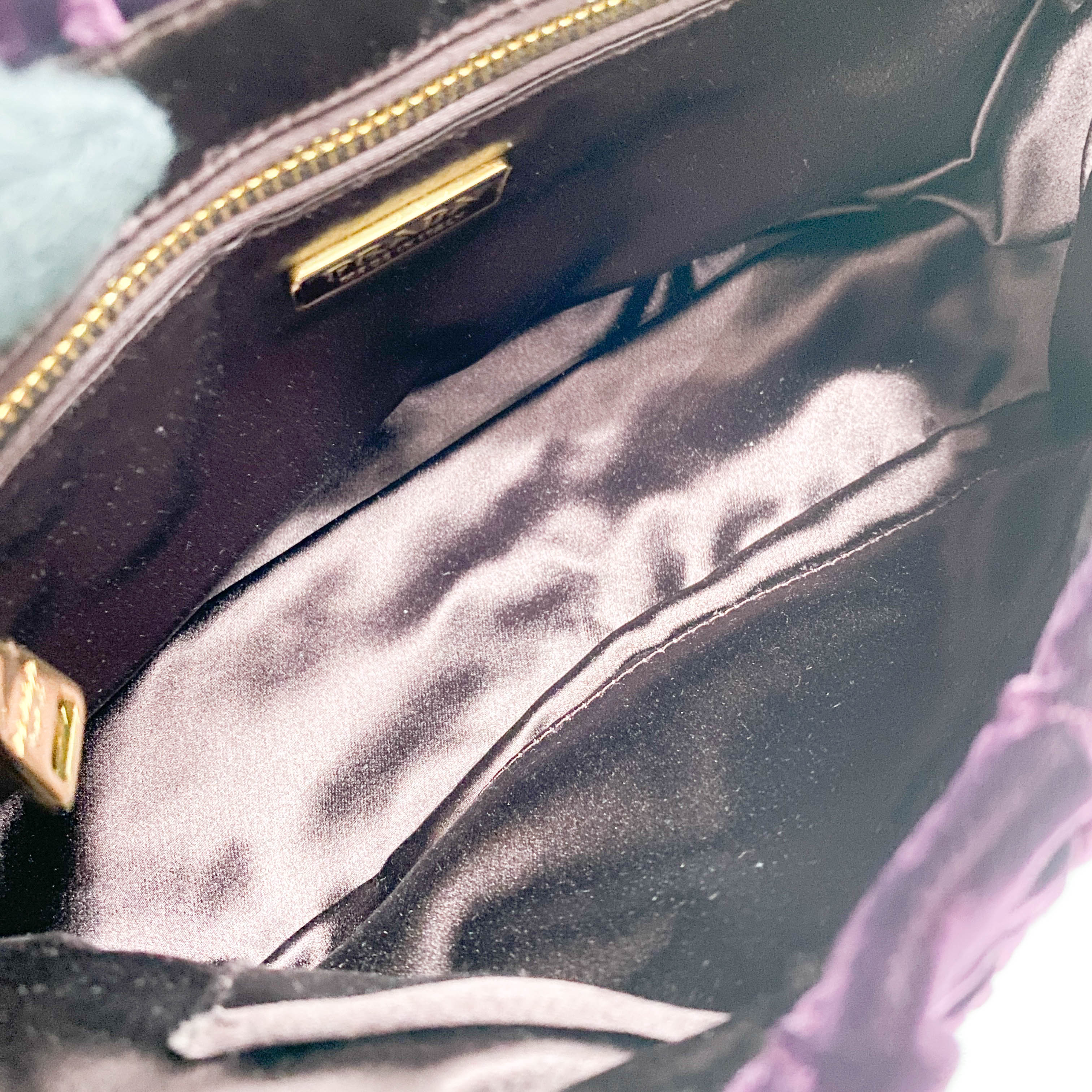 Sera Purple Velvet Shoulder Bag