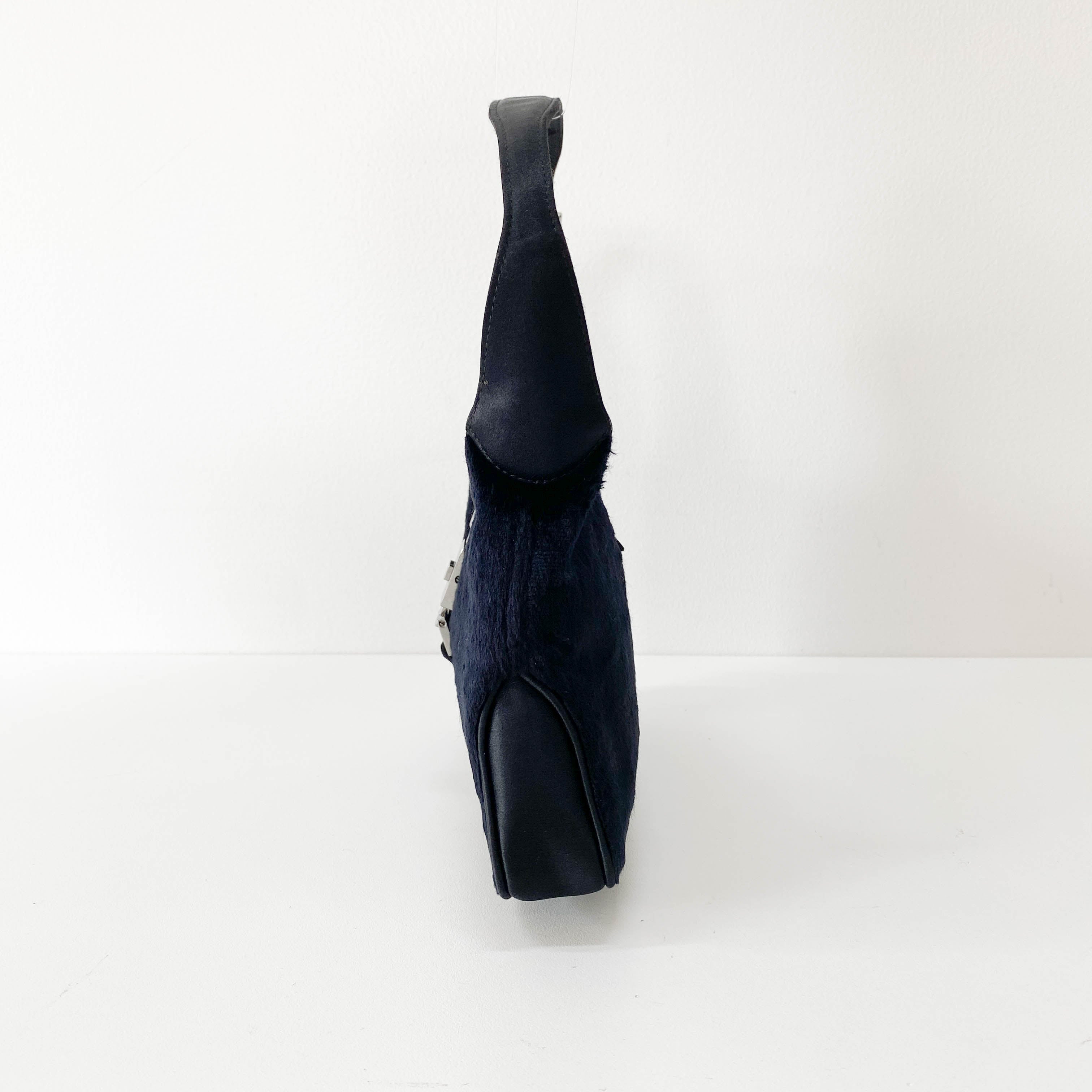 Mini Jackie Black Pony Hair Shoulder Bag