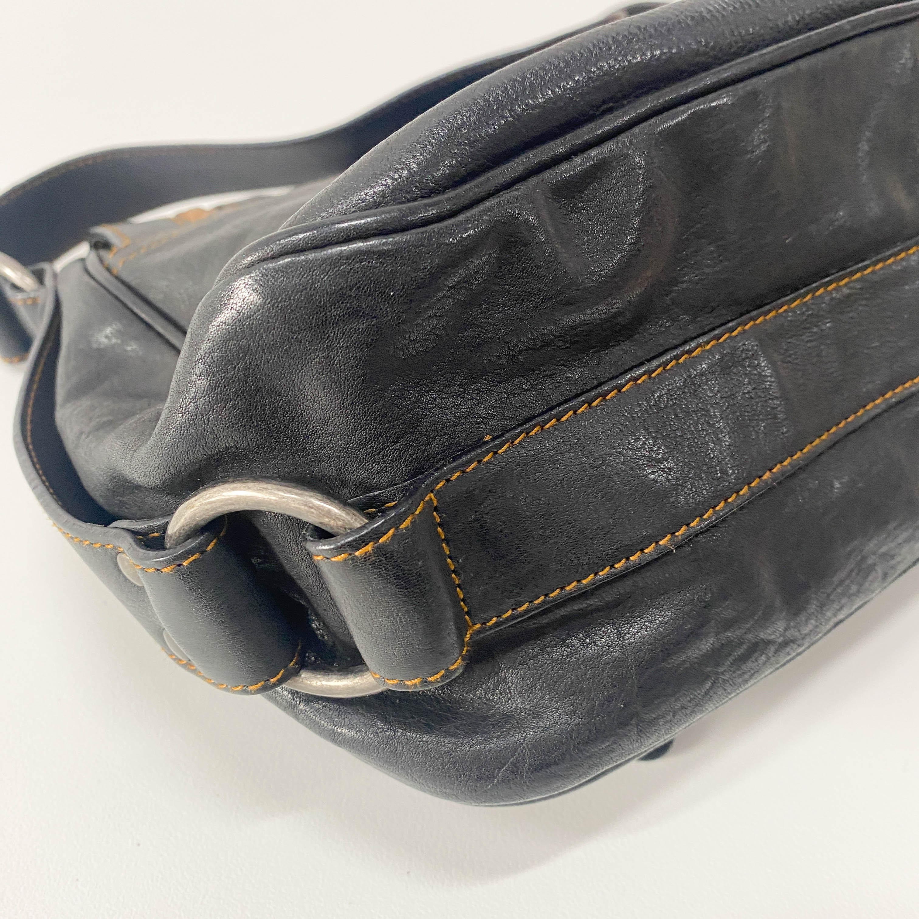 Gaucho Black Leather Shoulder Bag