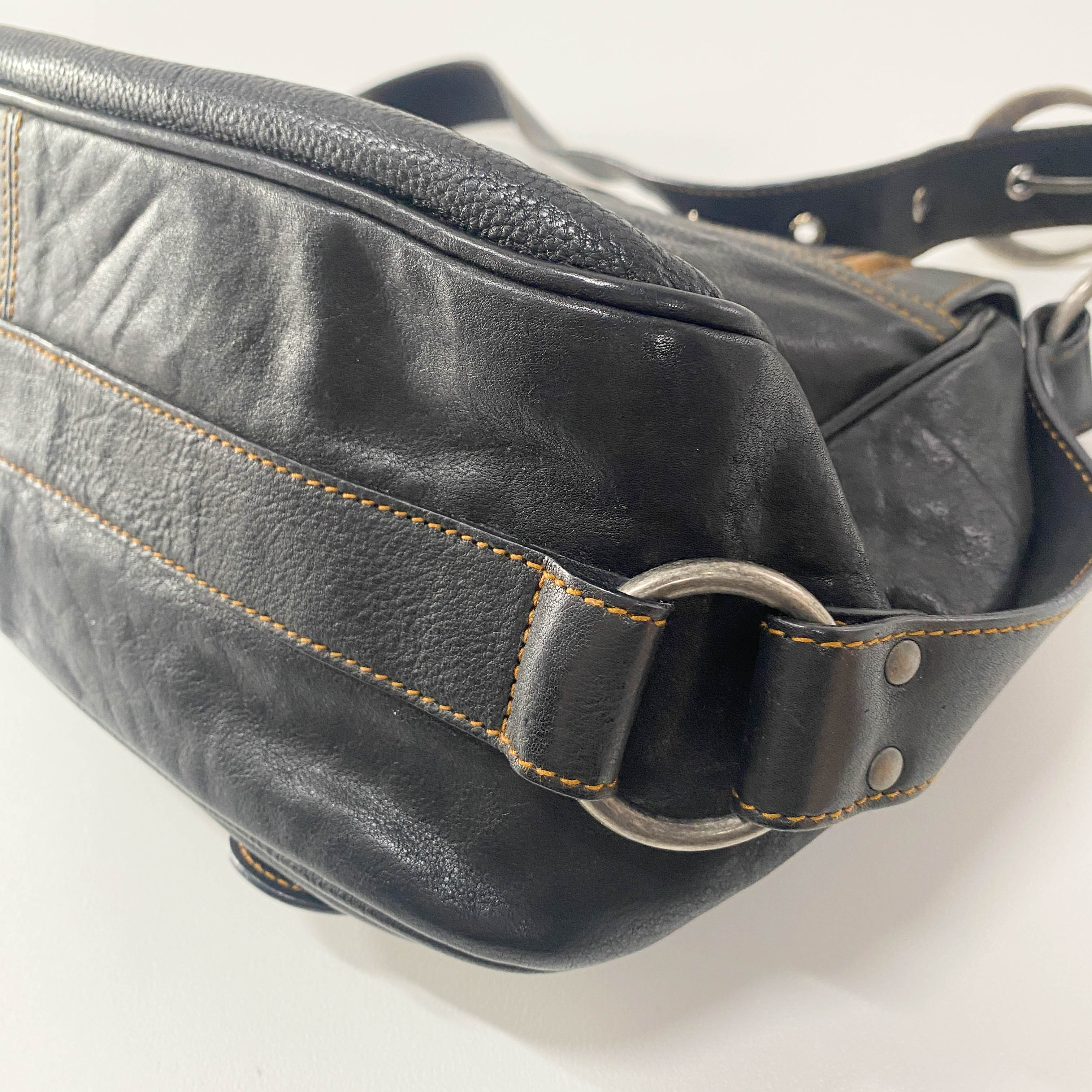 Gaucho Black Leather Shoulder Bag