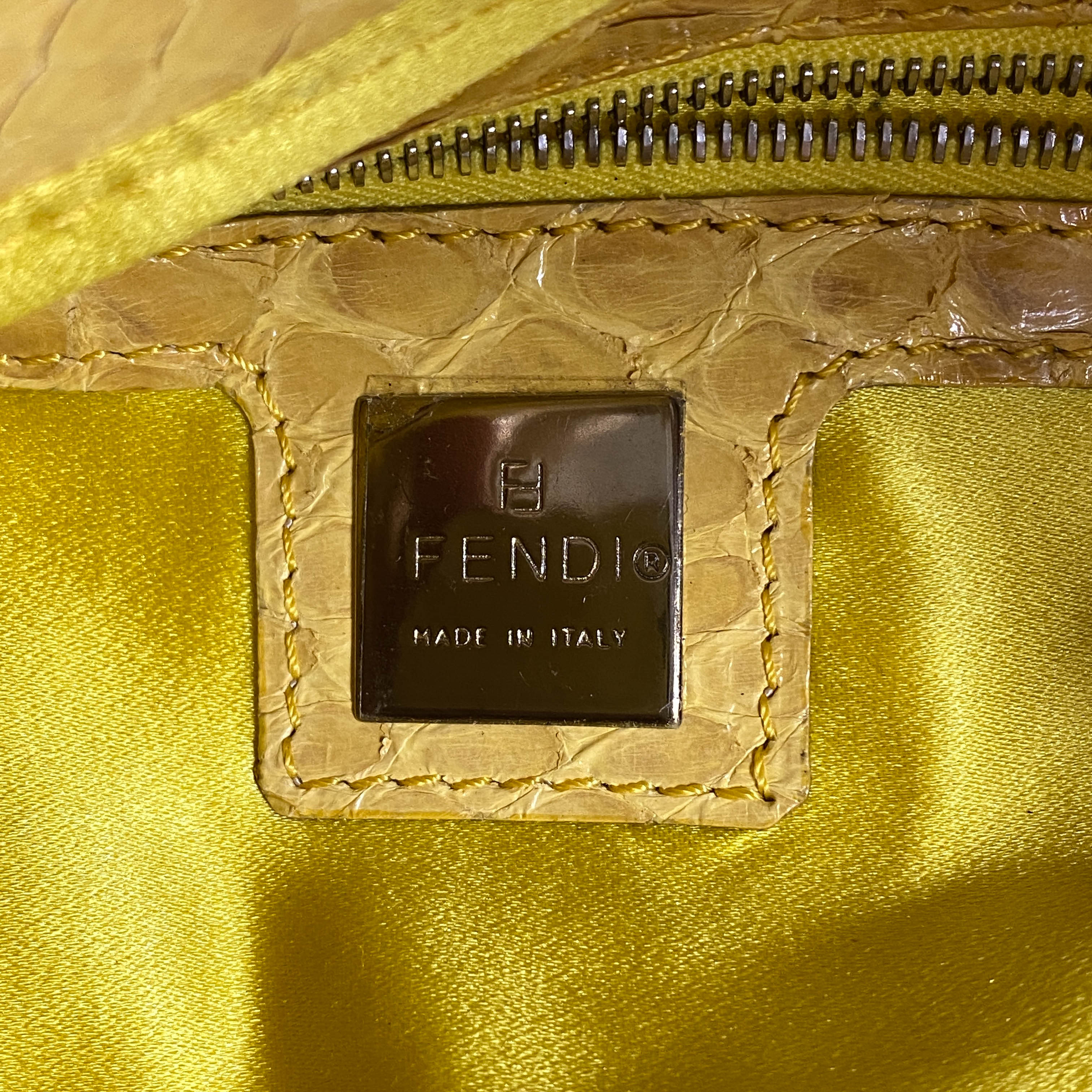 Yellow Sequin Baguette Shoulder Bag