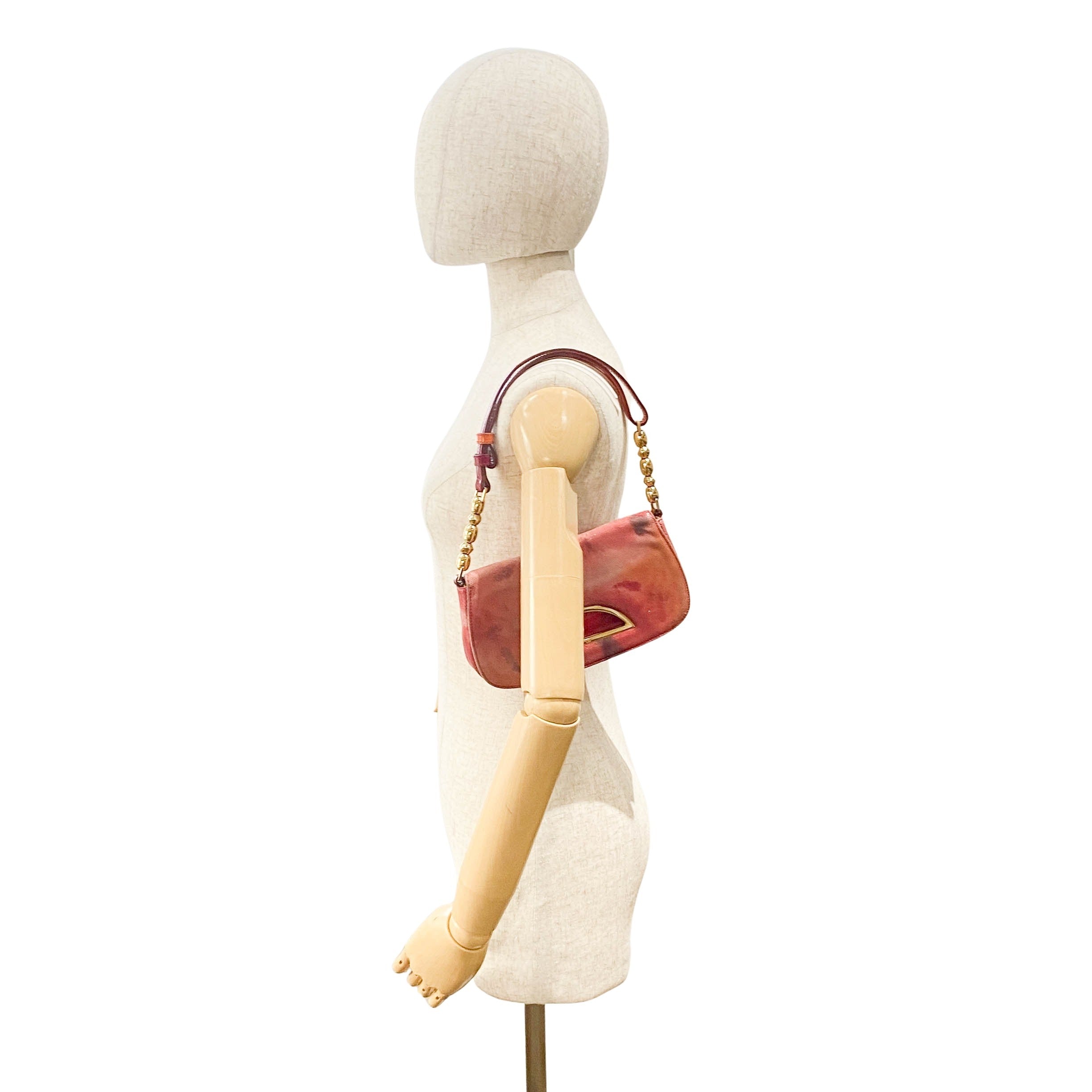 Malice Pearl Pink Perforated Leather Shoulder Bag