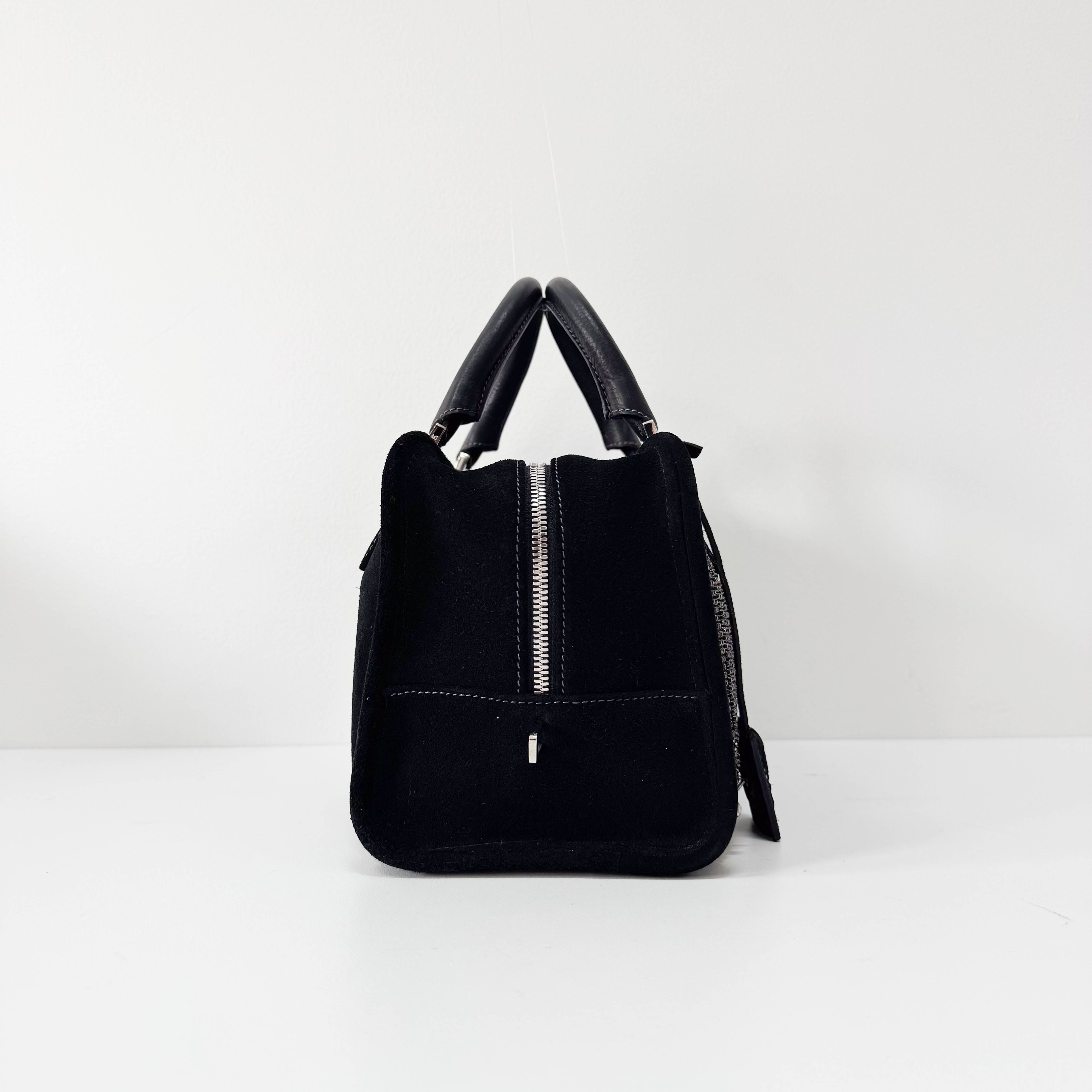 Amazona Black Suede & Beads Handbag