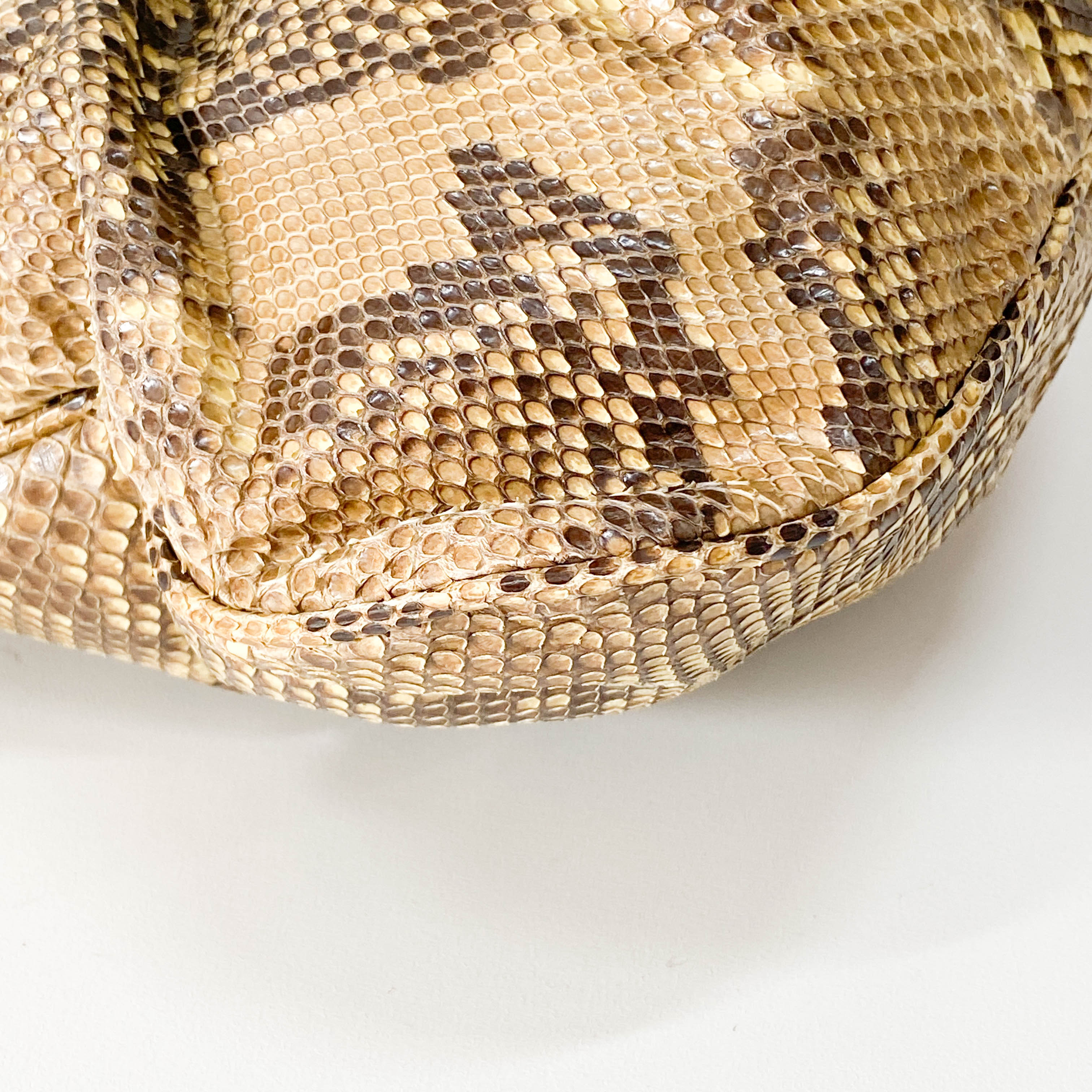 Yellow Python Embossed Leather Shoulder Bag