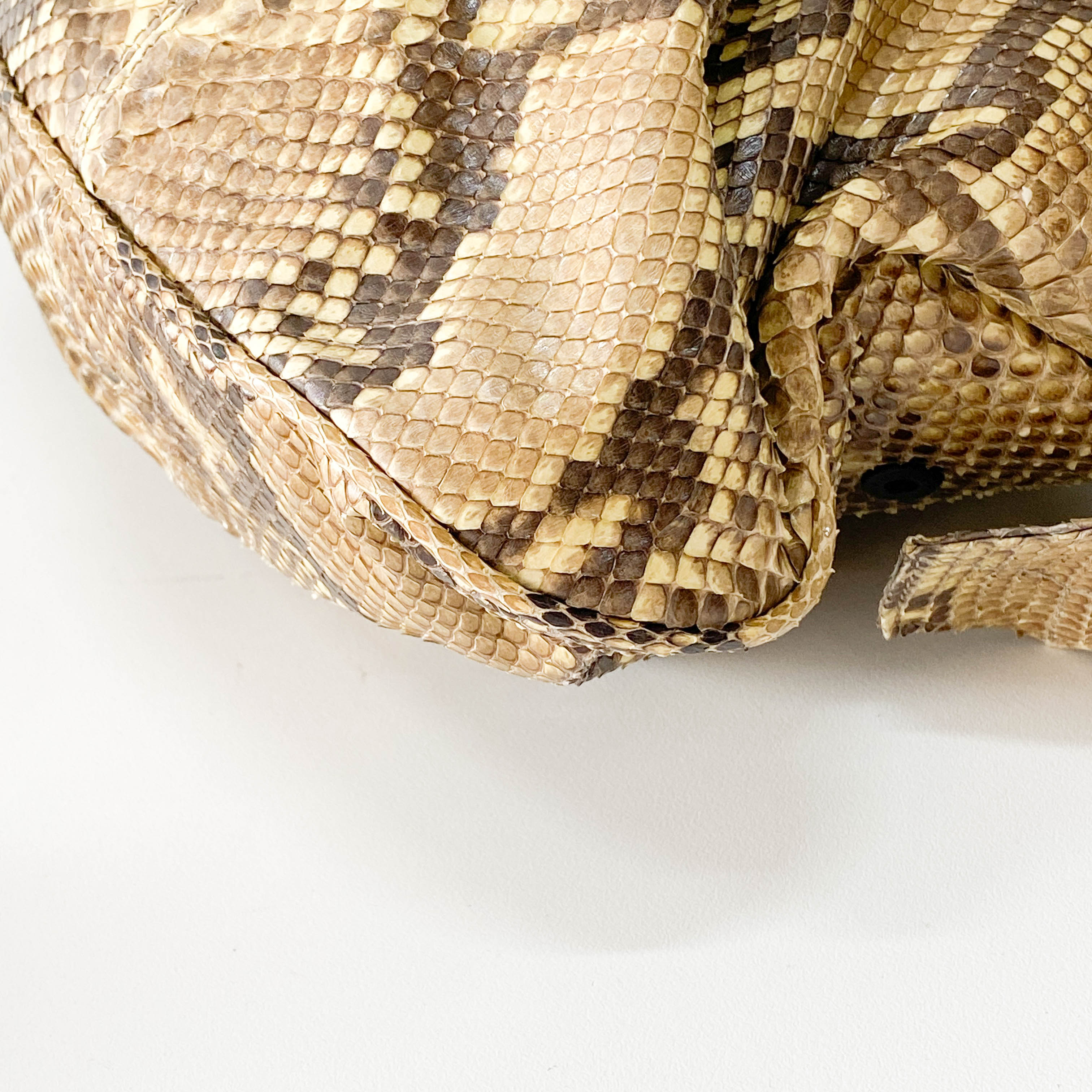 Yellow Python Embossed Leather Shoulder Bag