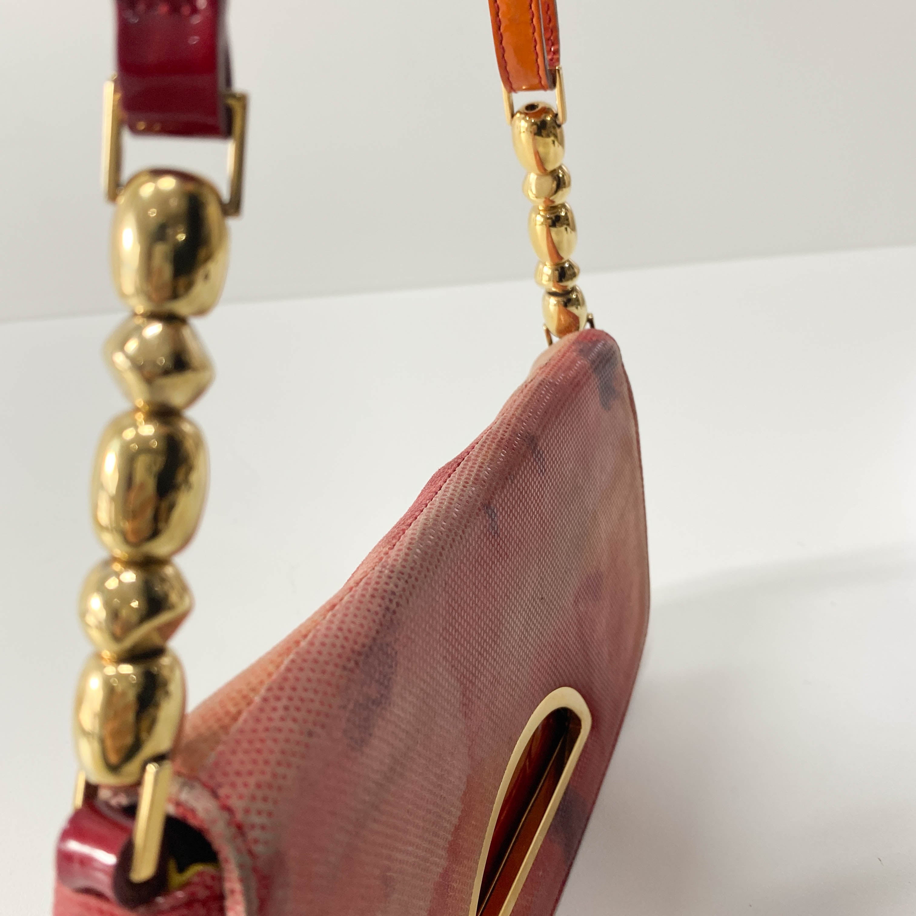 Malice Pearl Pink Perforated Leather Shoulder Bag