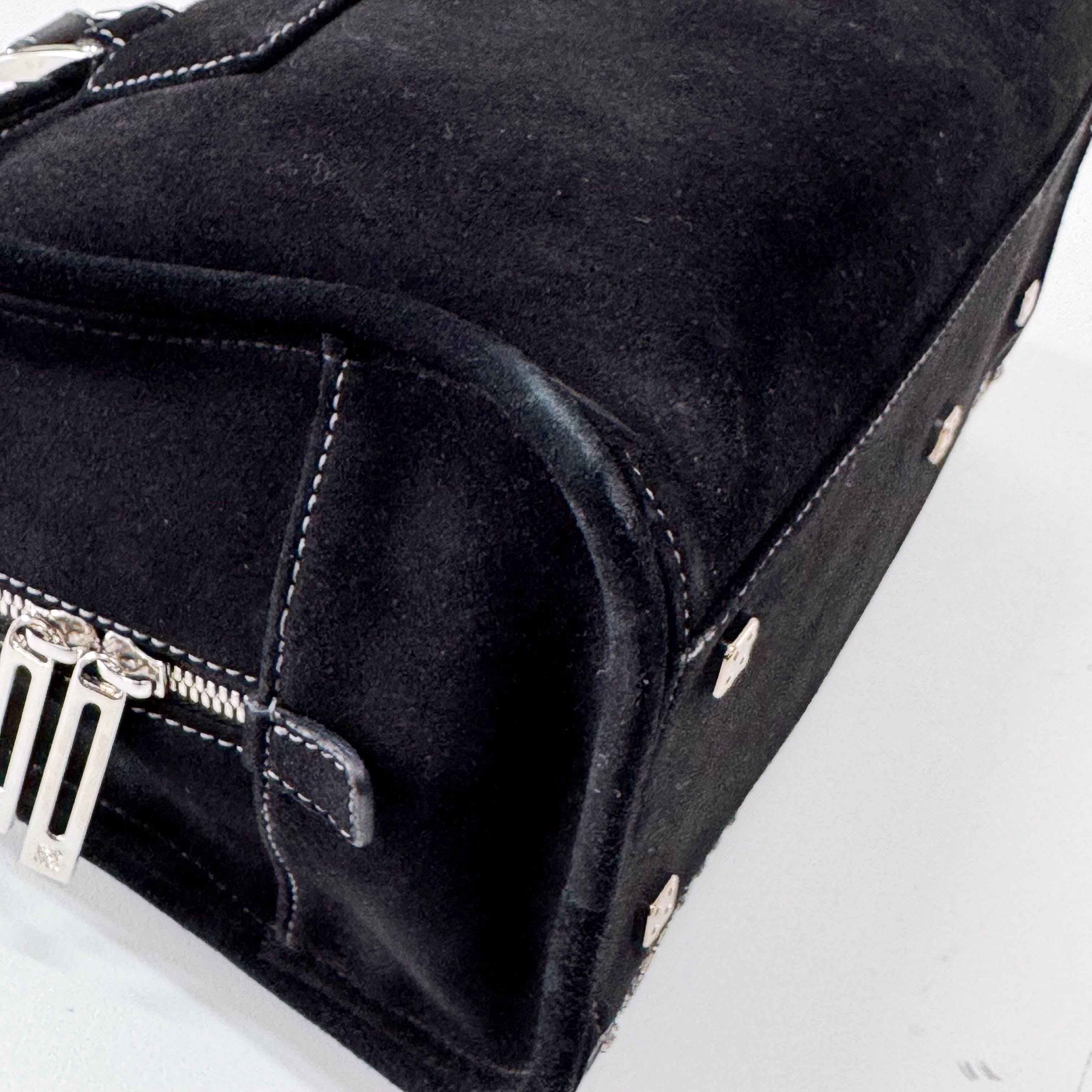 Amazona Black Suede & Beads Handbag