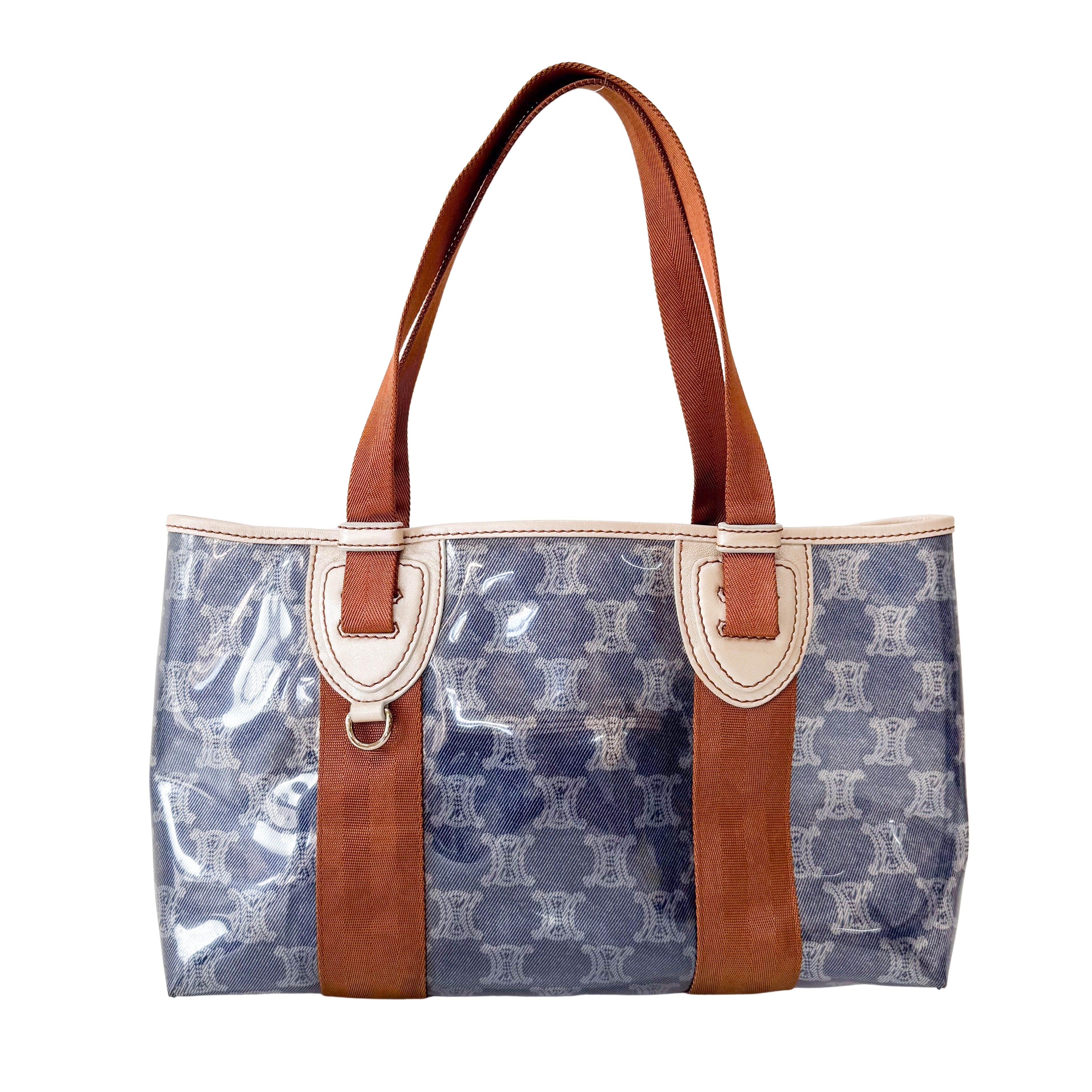 Blue Macadam Vinyl Tote Bag