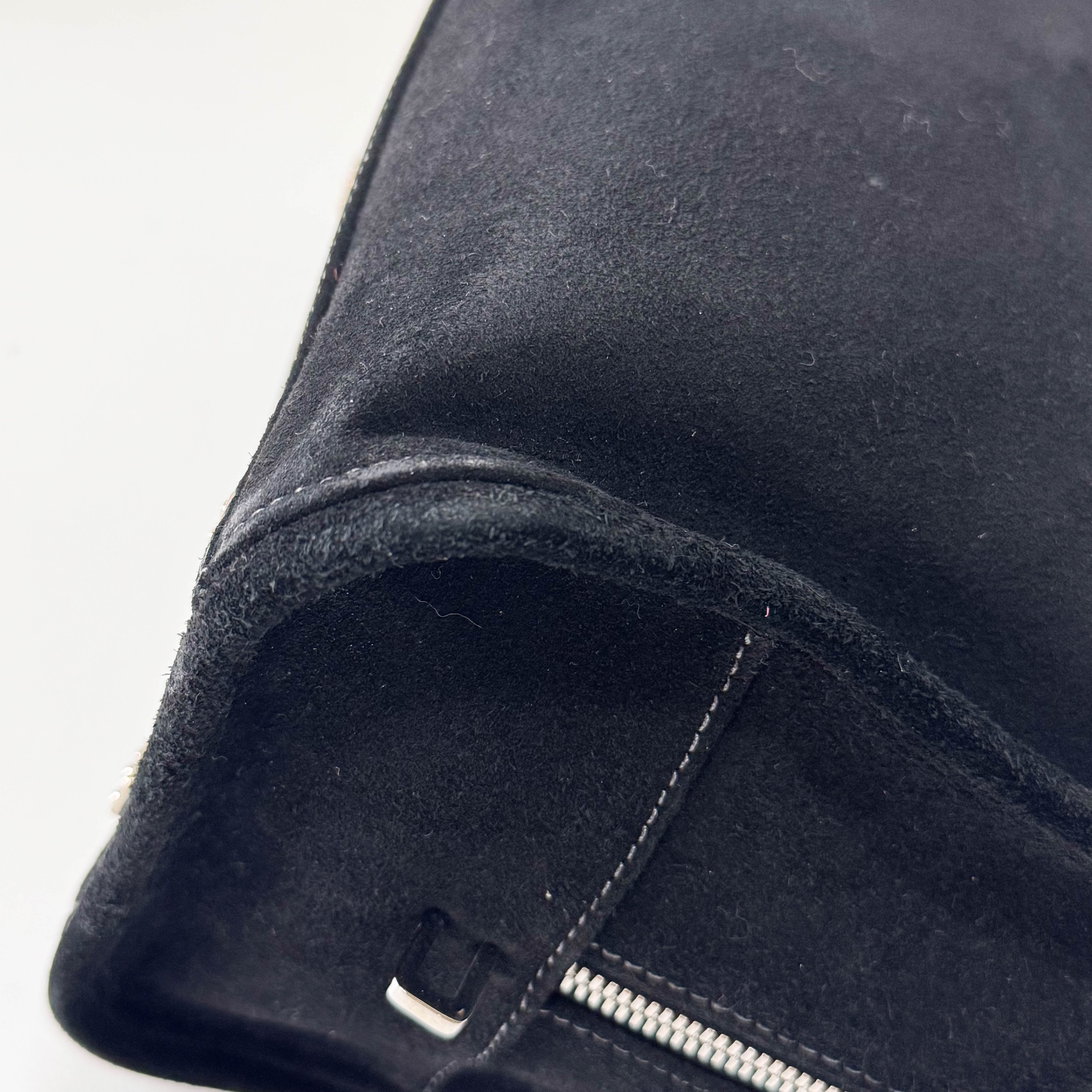 Amazona Black Suede & Beads Handbag