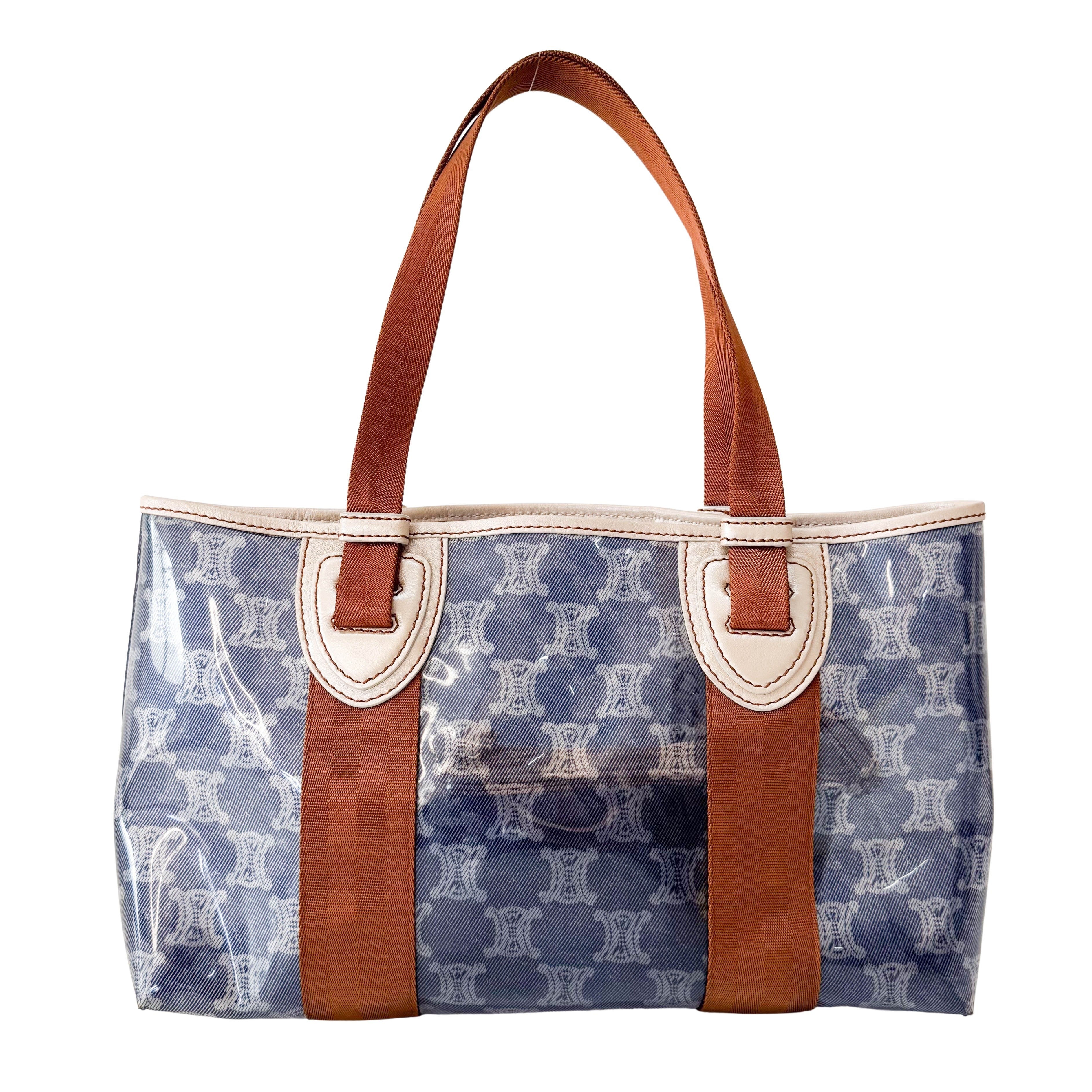 Blue Macadam Vinyl Tote Bag
