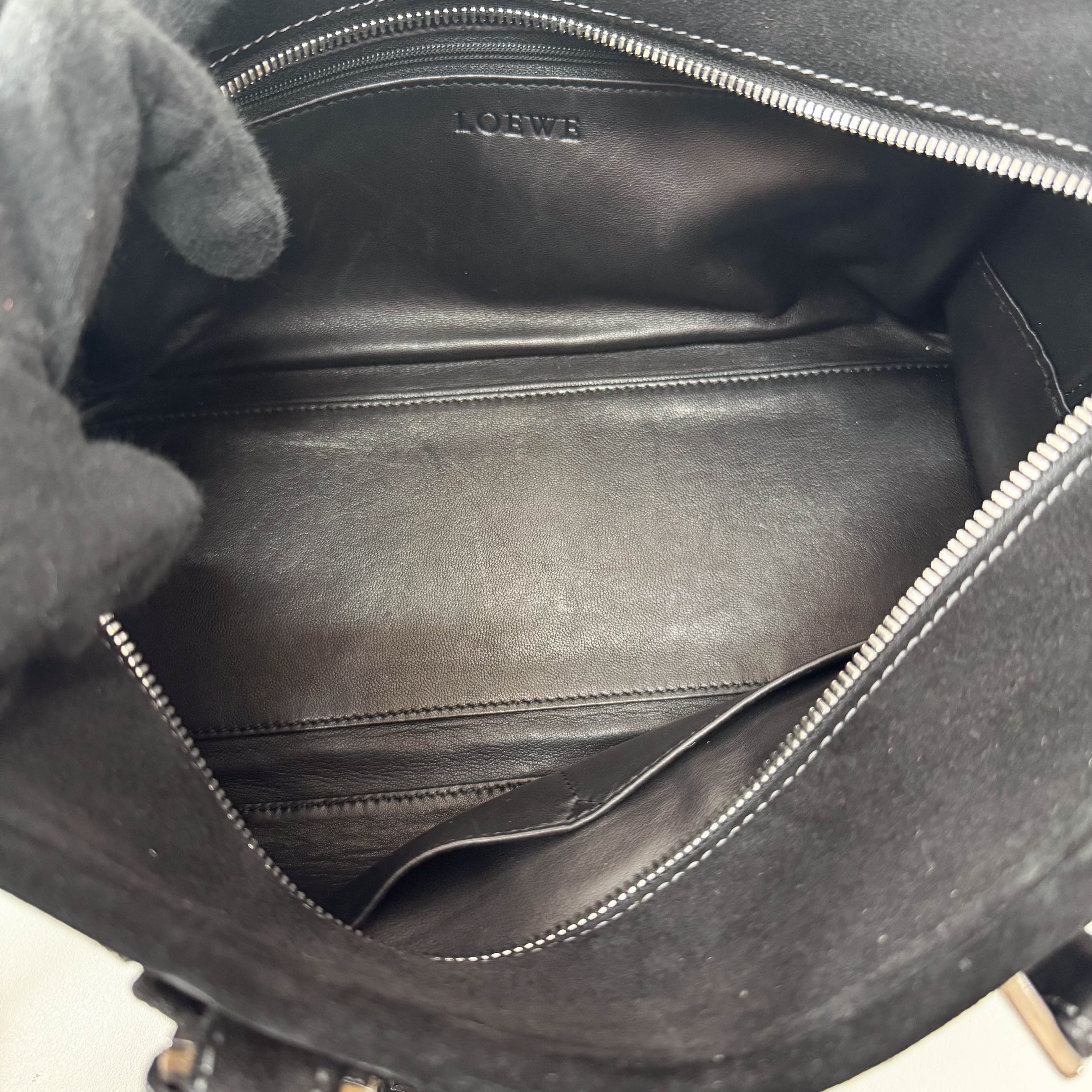 Amazona Black Suede & Beads Handbag