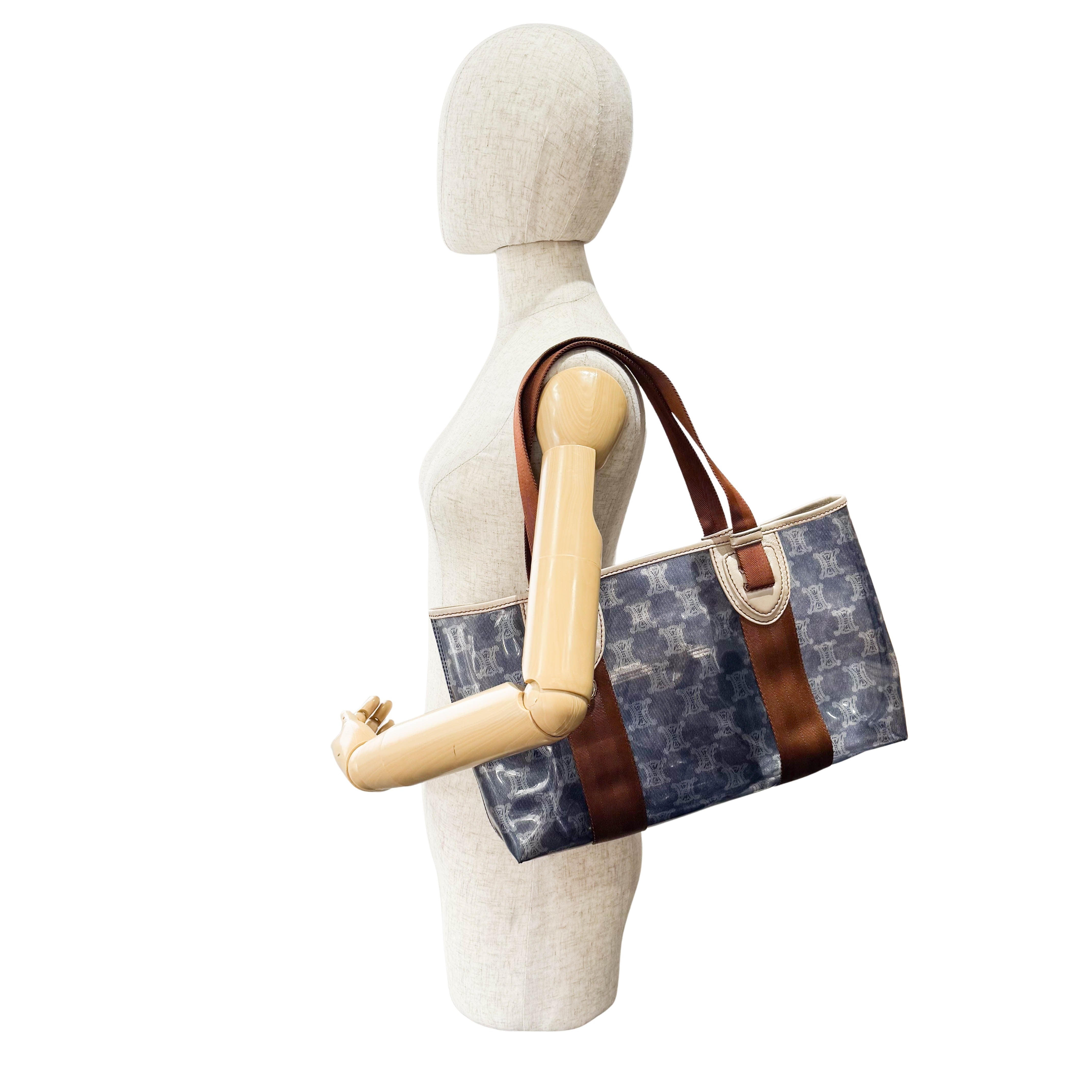 Blue Macadam Vinyl Tote Bag