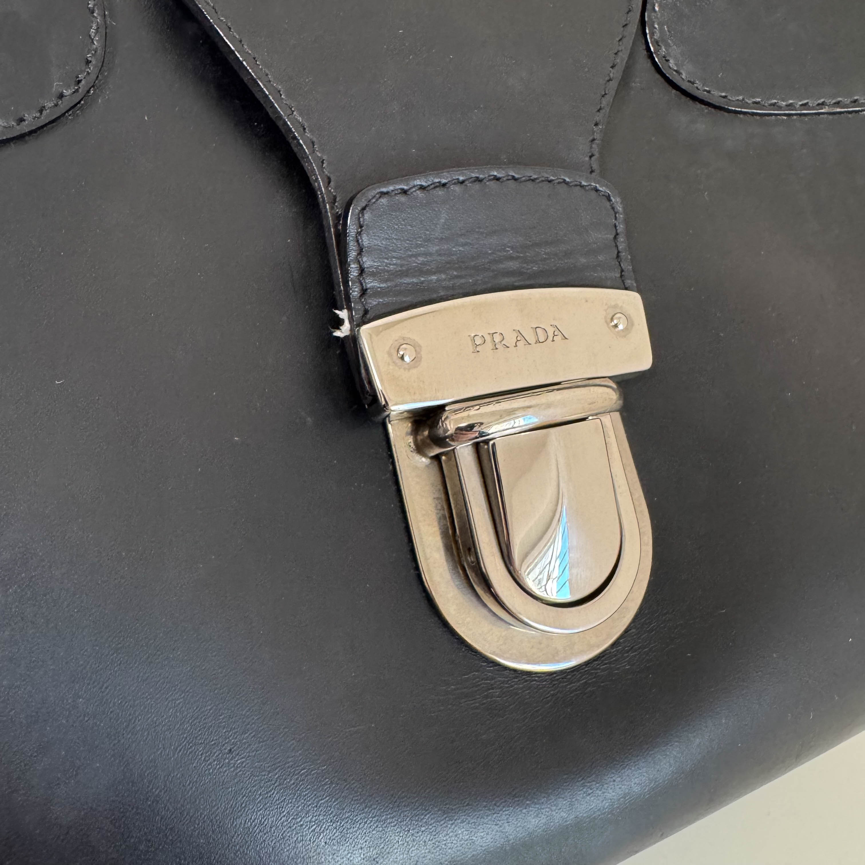 Black Leather Hobo Shoulder Bag