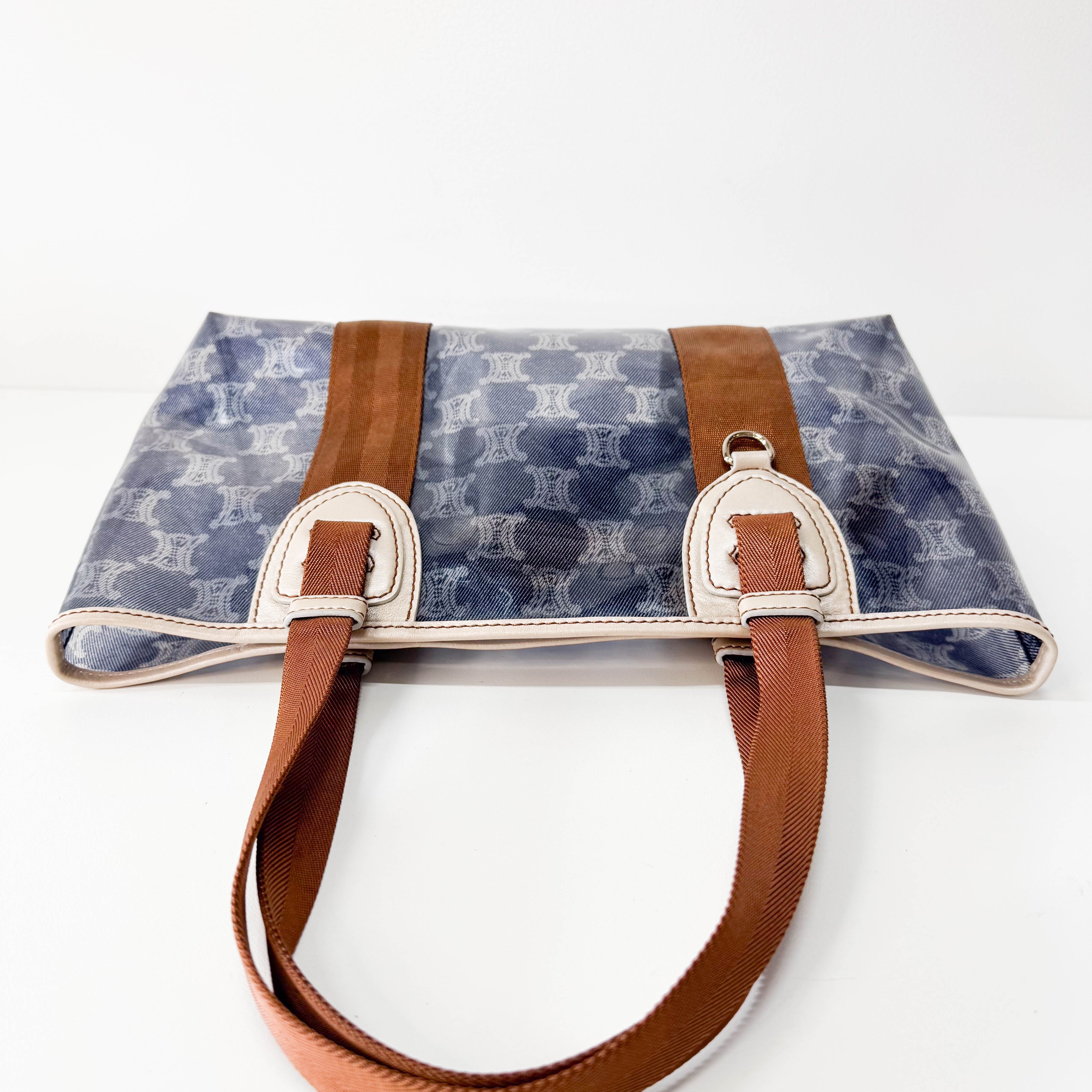 Blue Macadam Vinyl Tote Bag