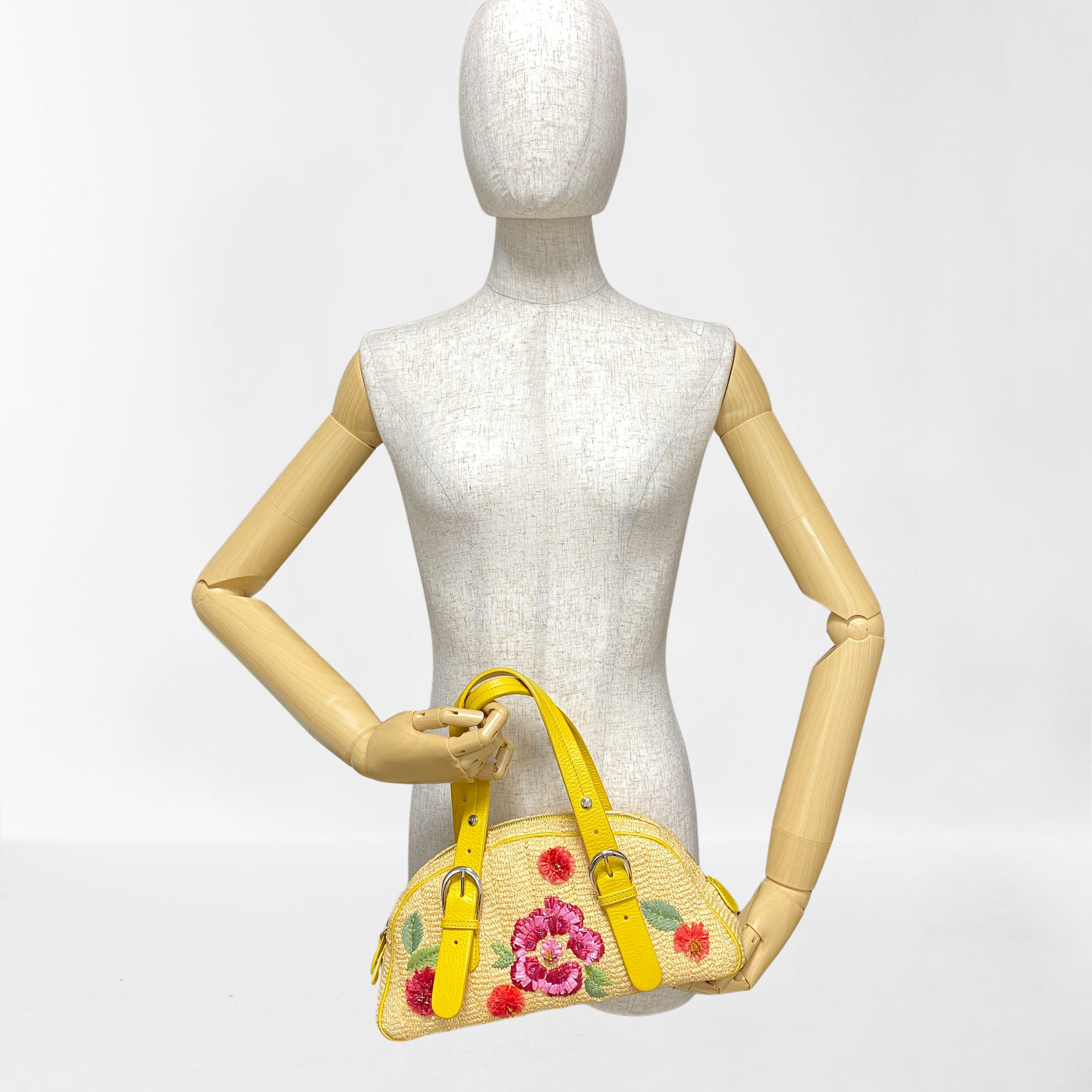 Floral Raffia Handbag