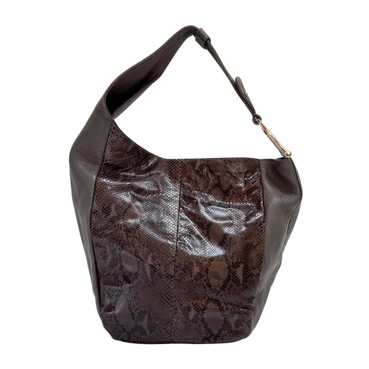 Ash Grey Leather Hobo