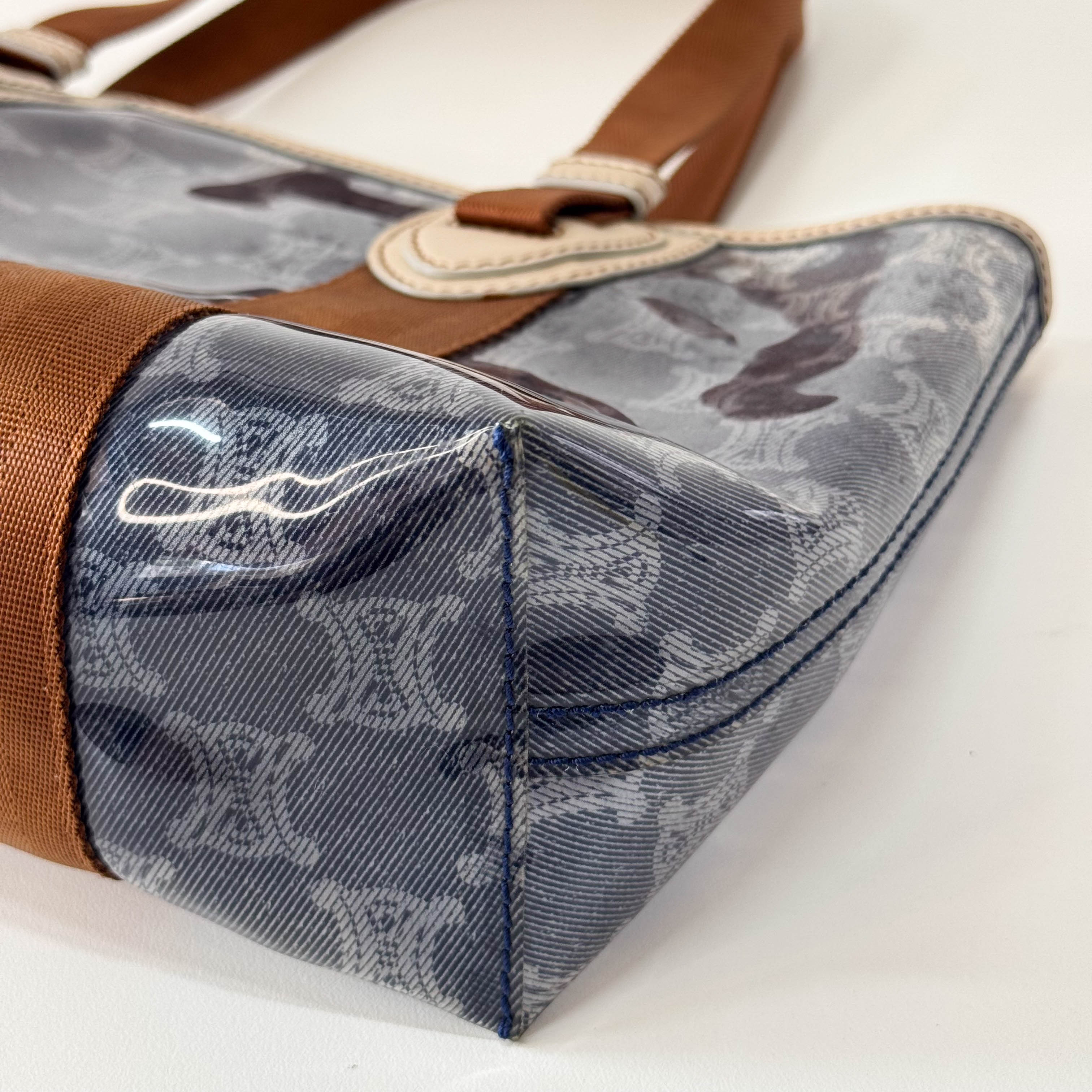 Blue Macadam Vinyl Tote Bag