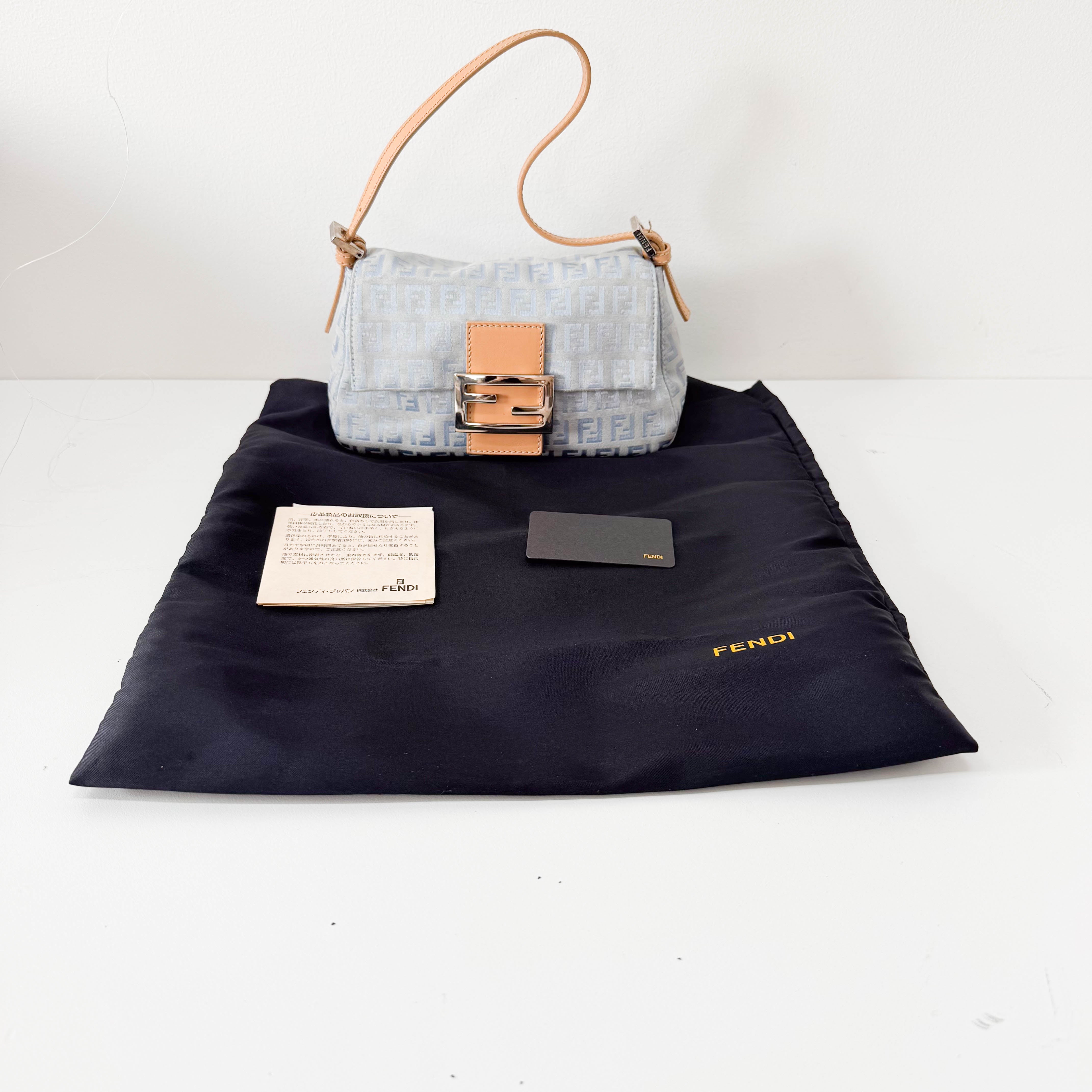 Zuccinno Mini Mamma Baguette Blue Canvas Shoulder Bag