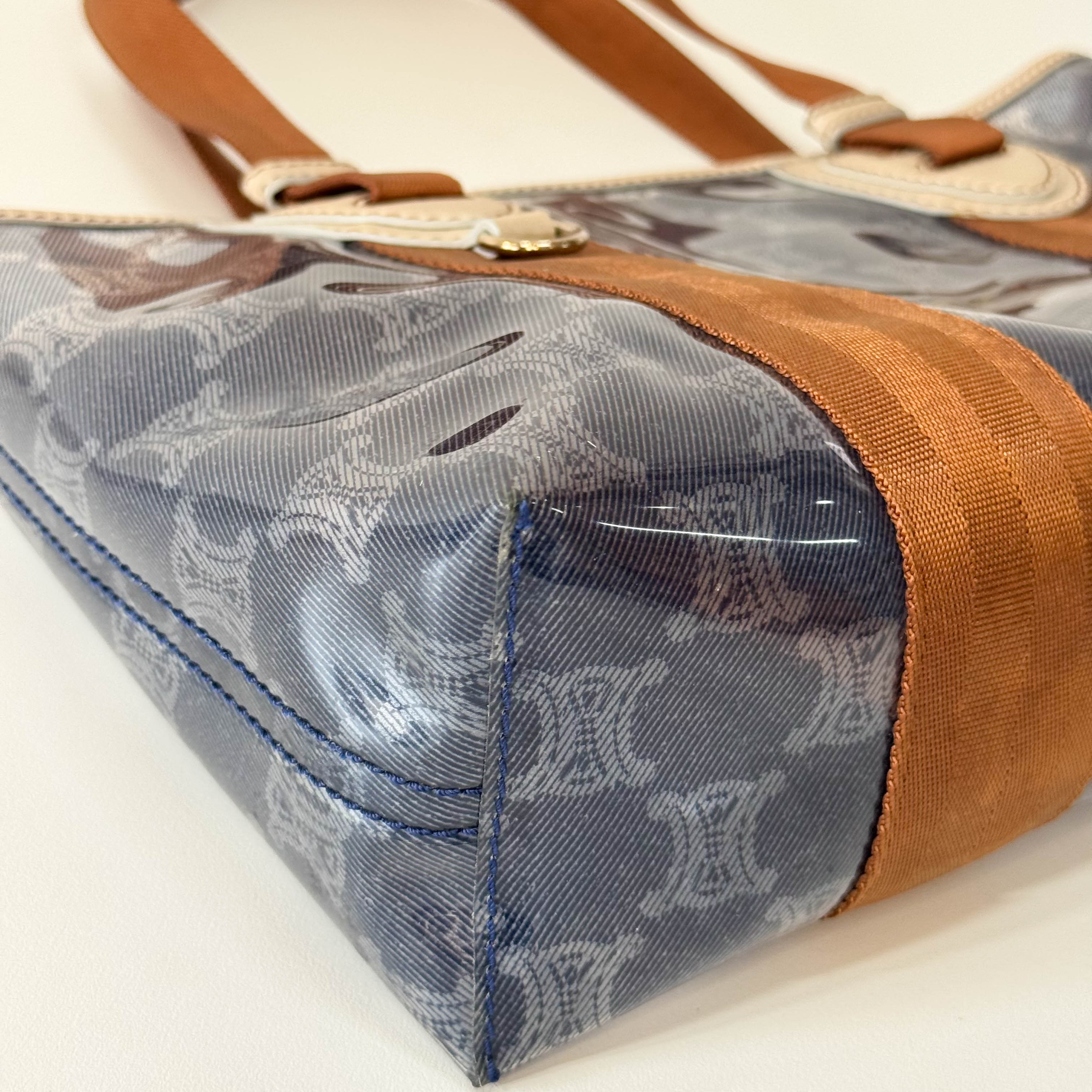 Blue Macadam Vinyl Tote Bag