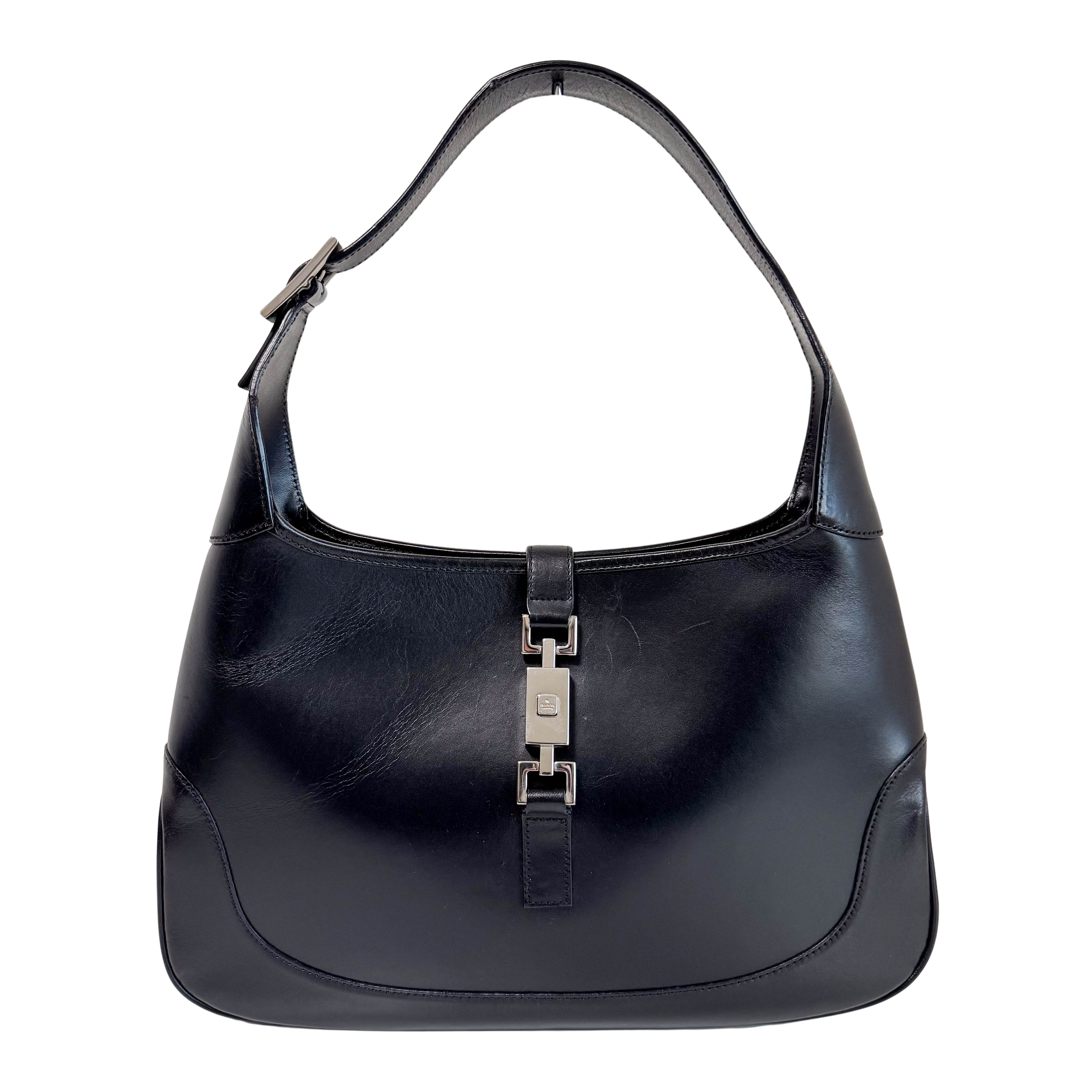 Jackie Black Leather Shoulder Bag