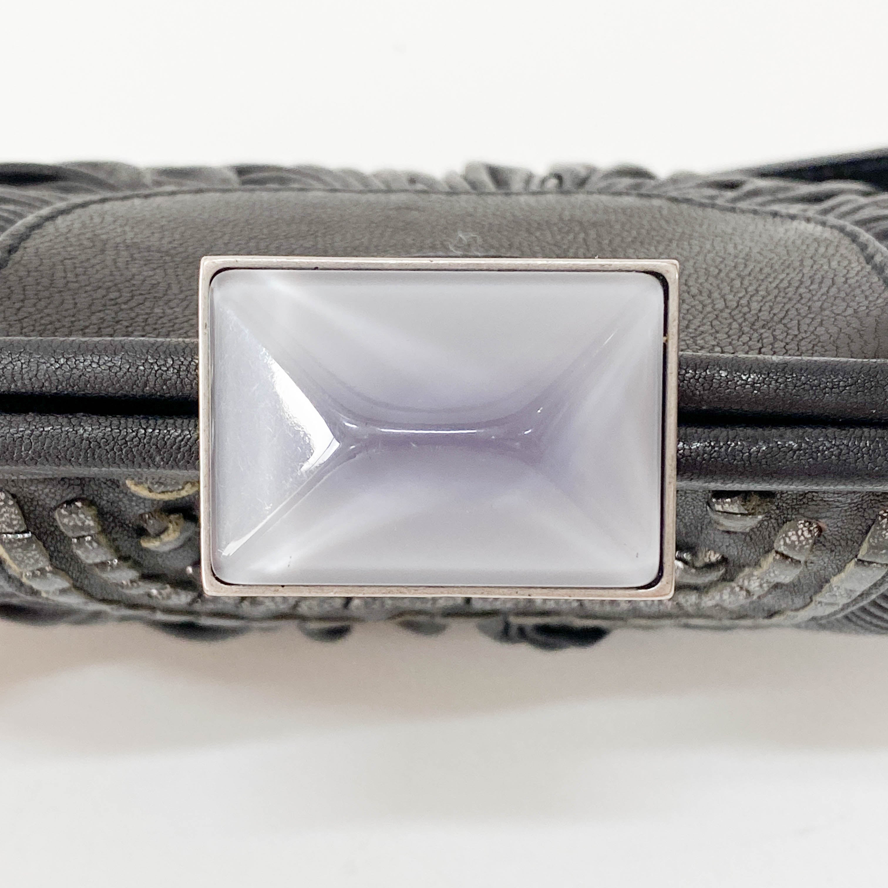 Mini Pochette Black Leather Clutch Bag