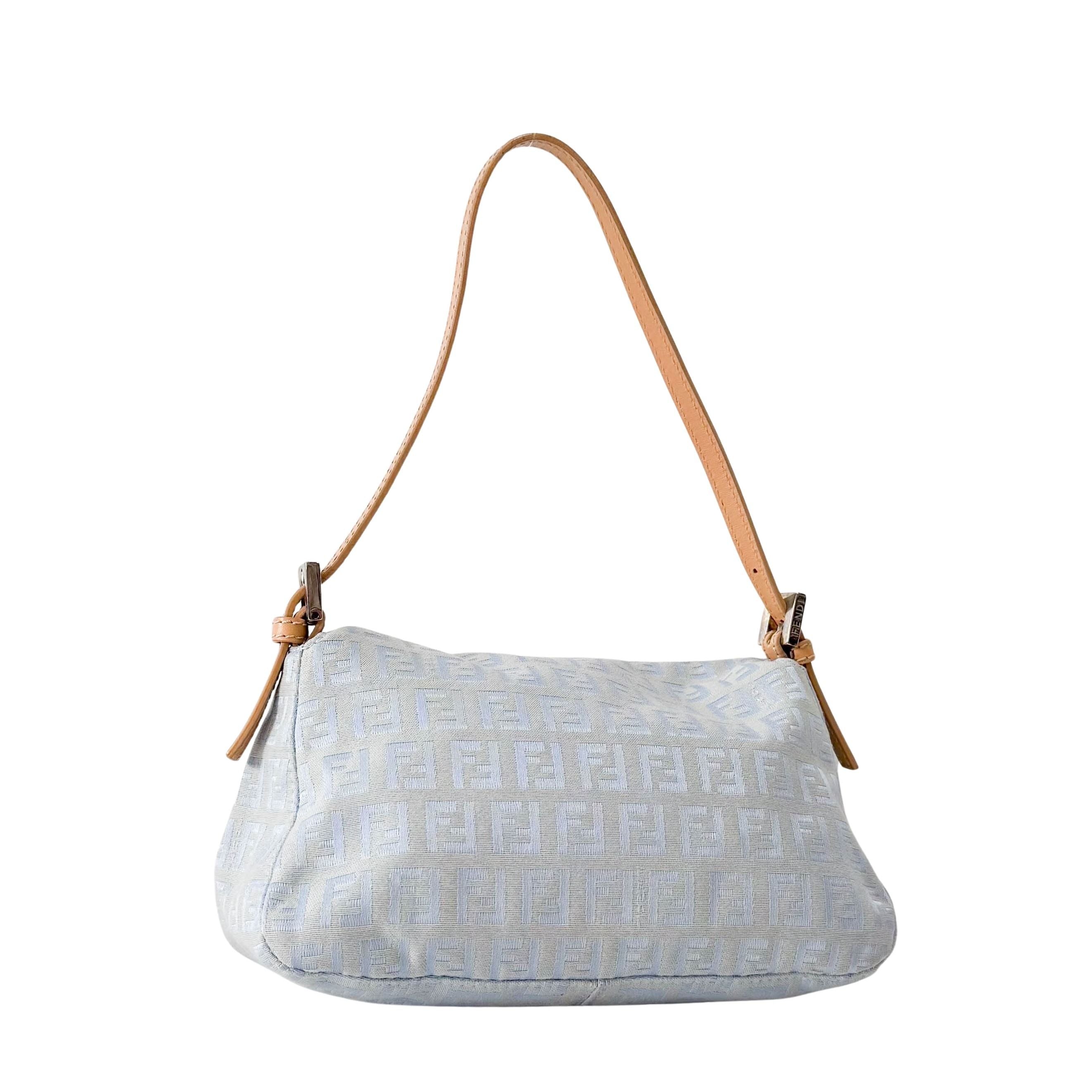 Zuccinno Mini Mamma Baguette Blue Canvas Shoulder Bag