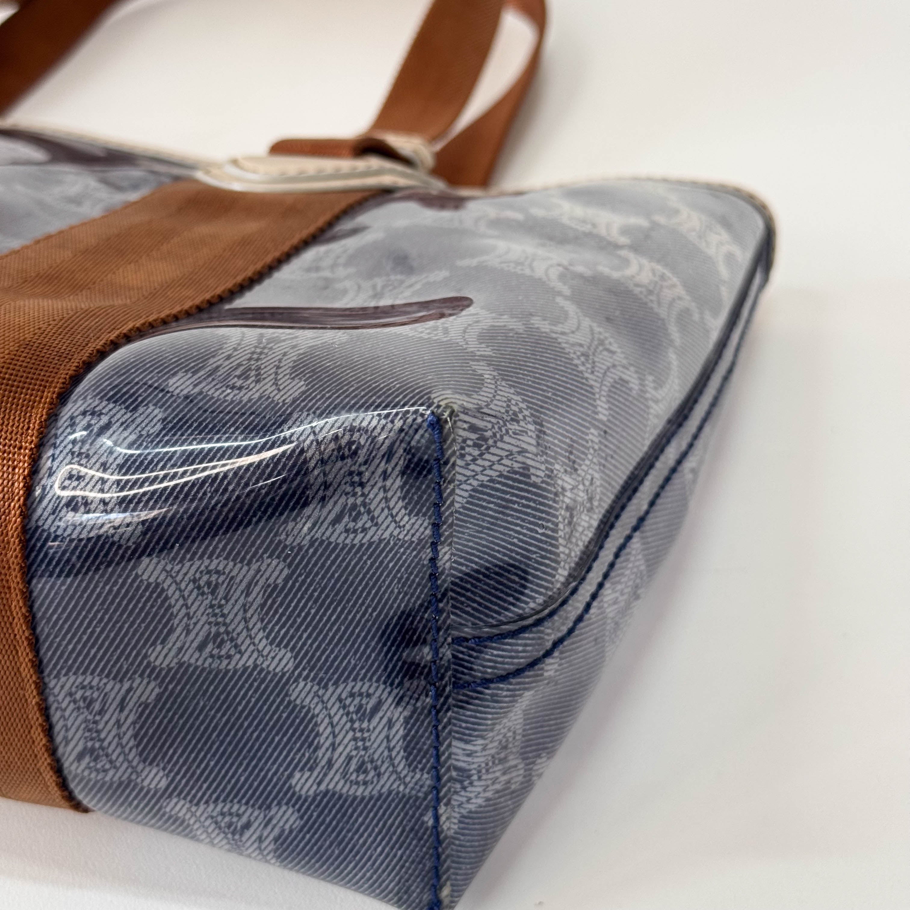 Blue Macadam Vinyl Tote Bag