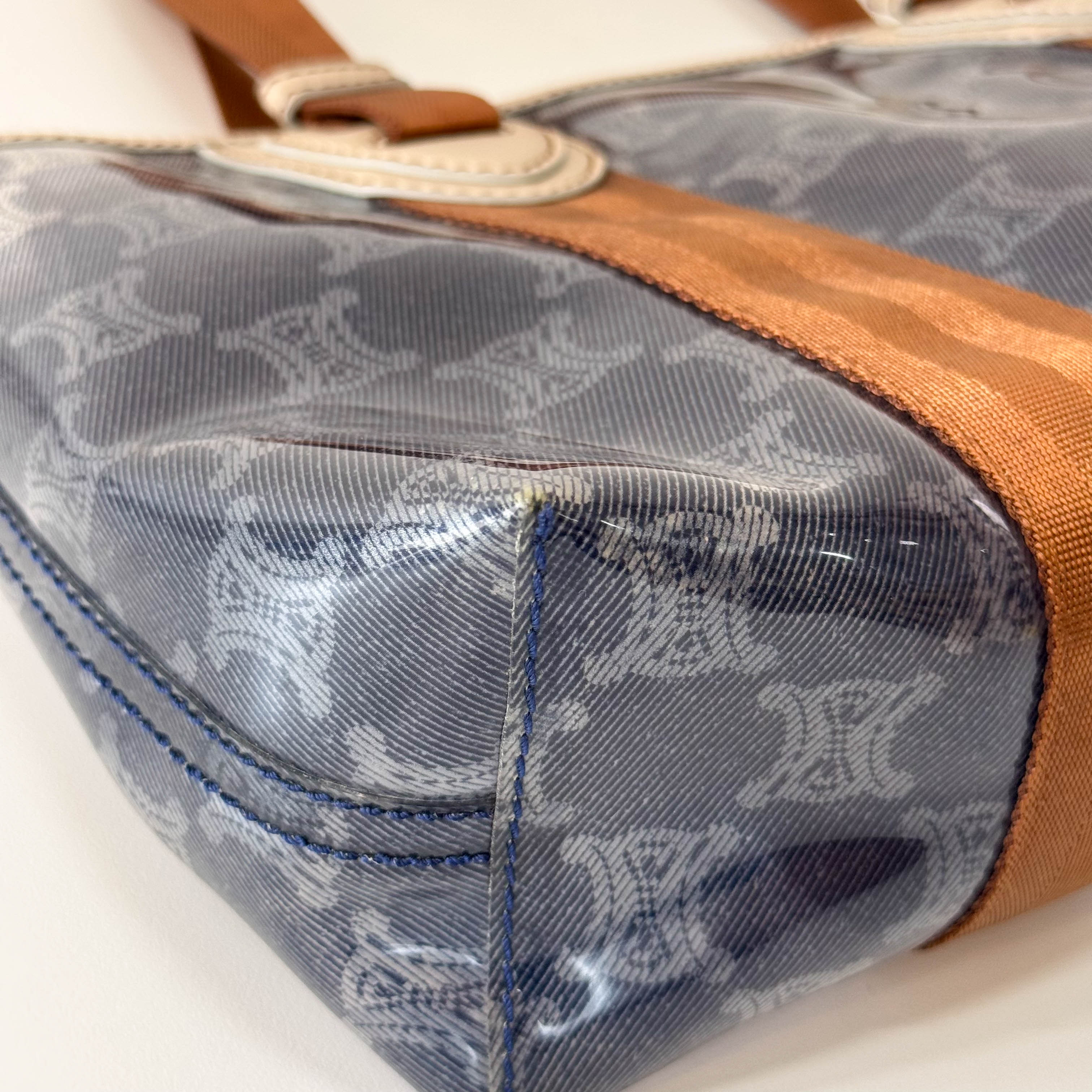 Blue Macadam Vinyl Tote Bag