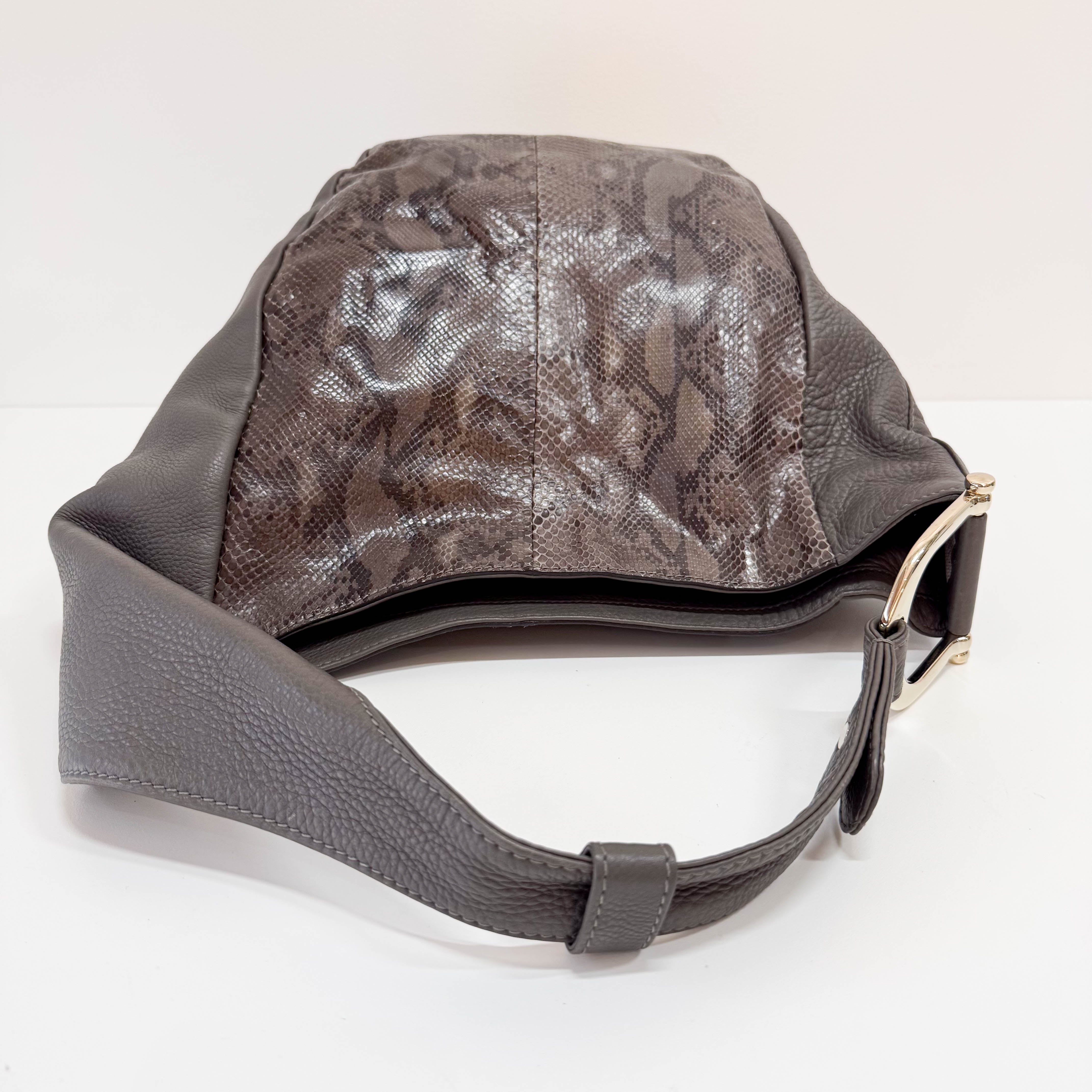 Ash Grey Leather Hobo