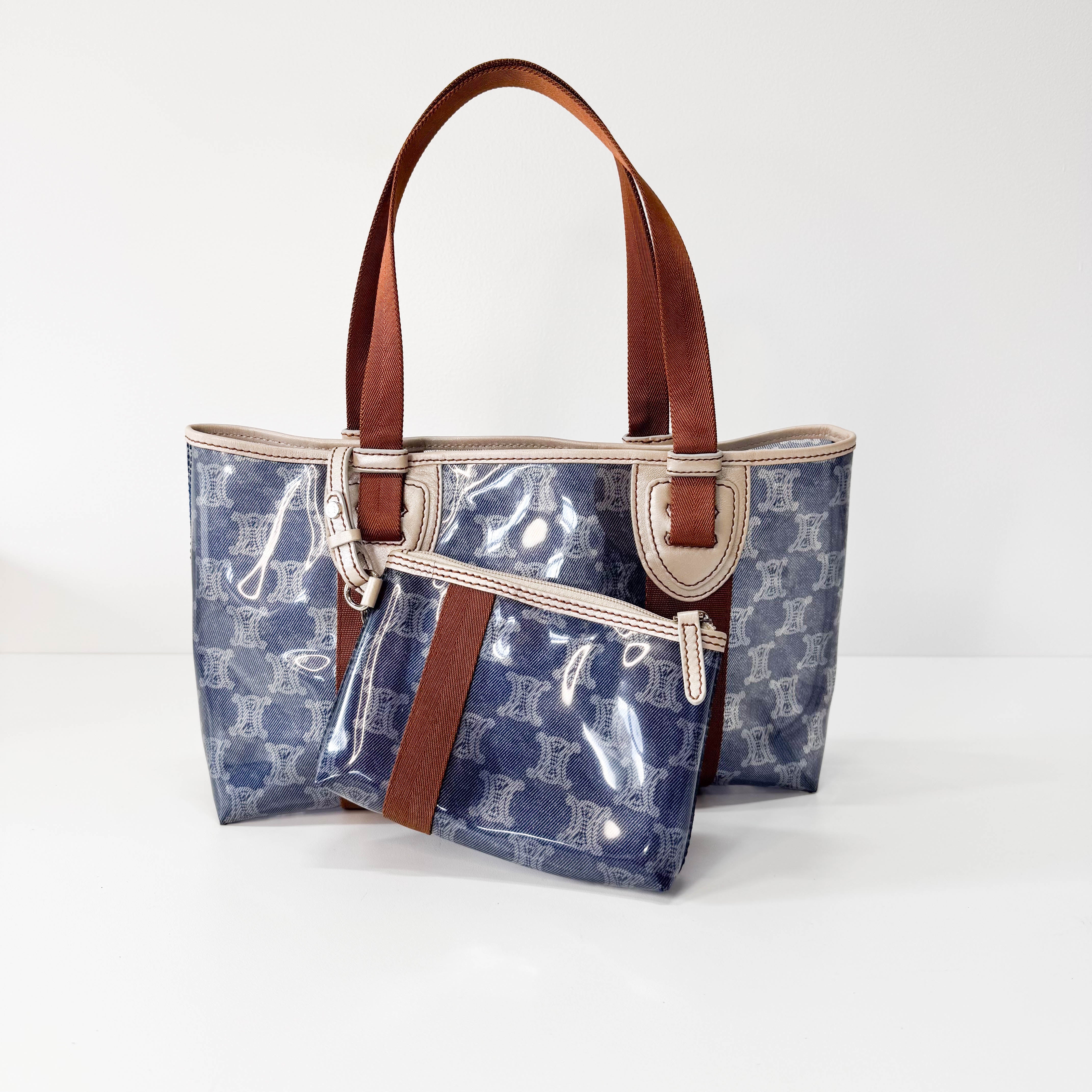 Blue Macadam Vinyl Tote Bag