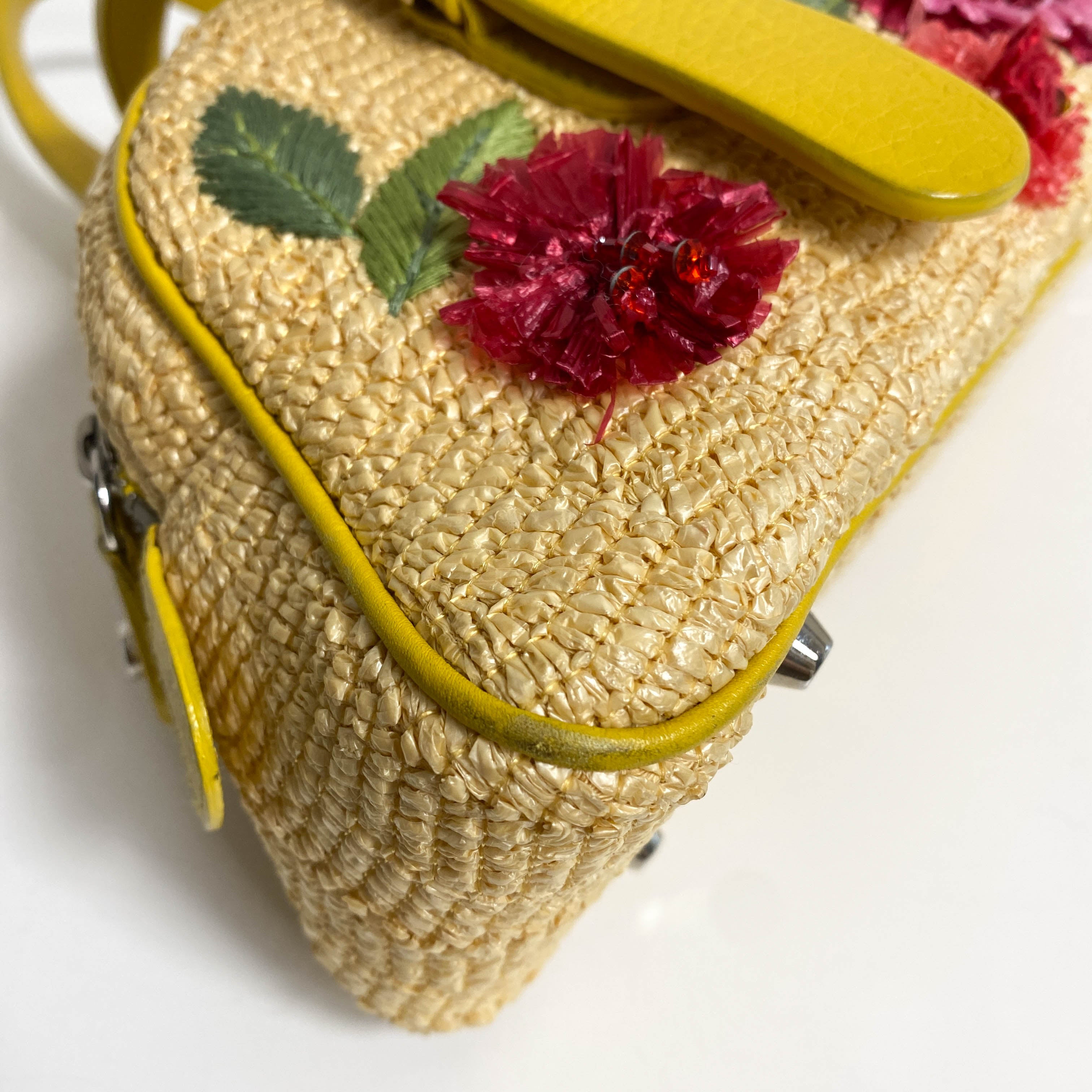 Floral Raffia Handbag