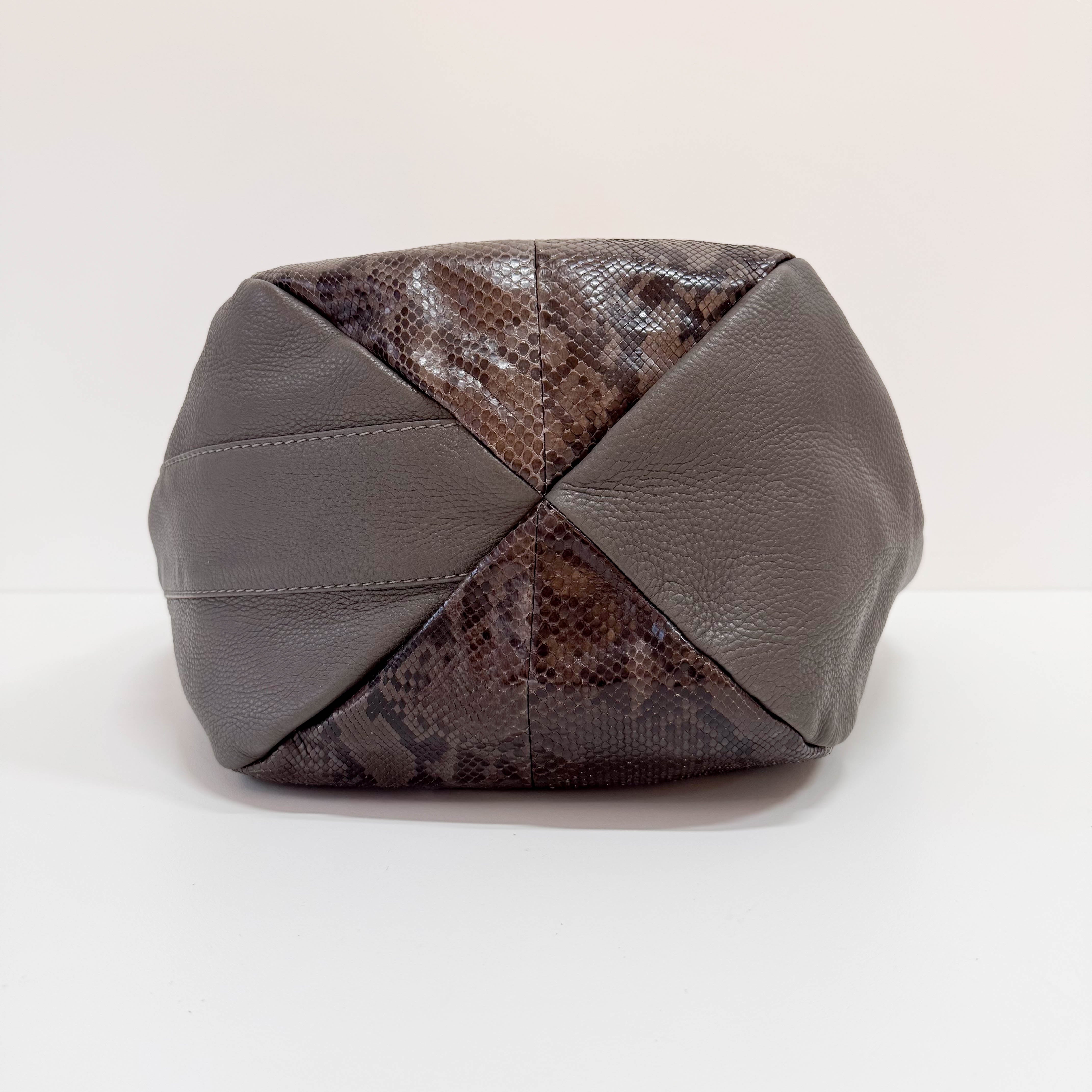 Ash Grey Leather Hobo