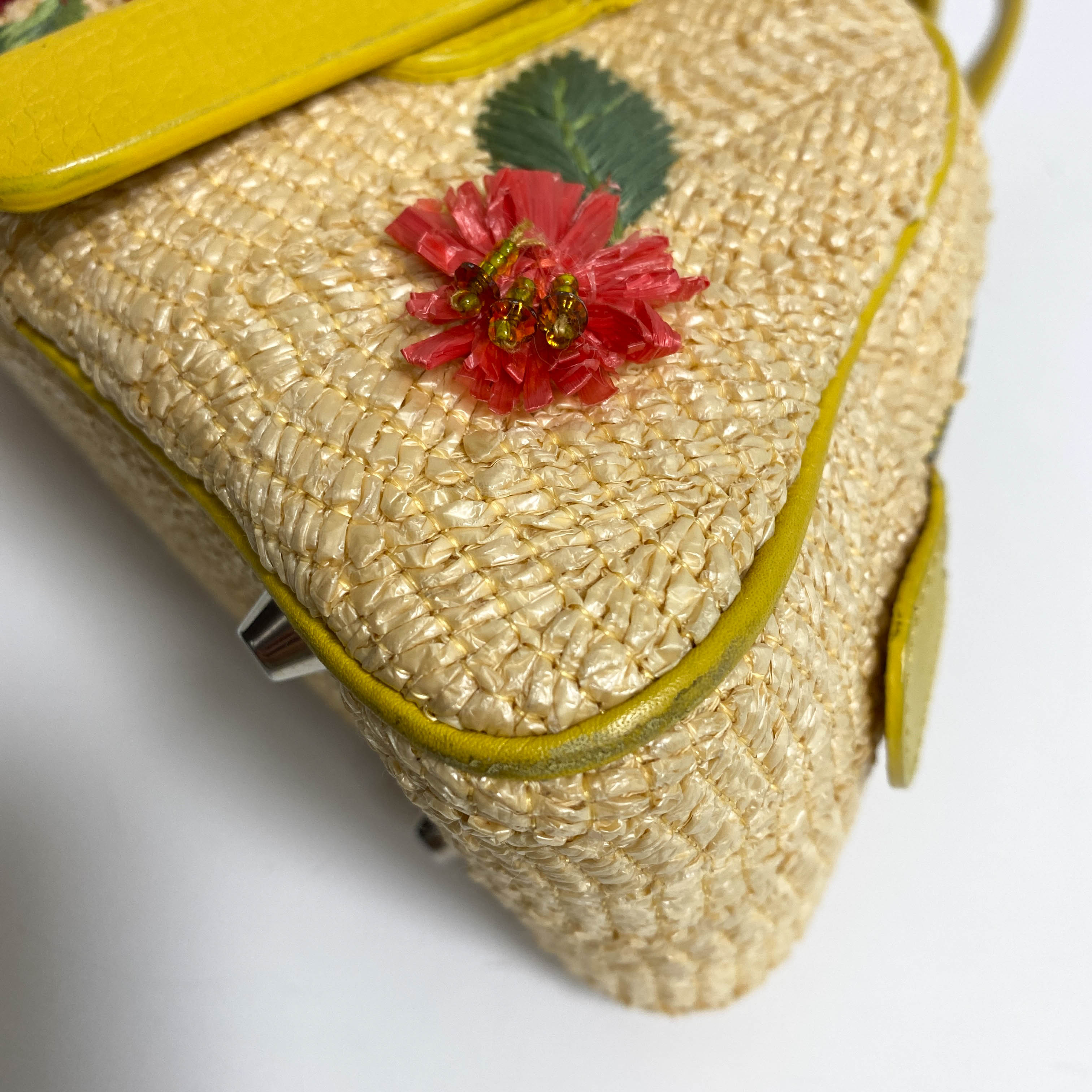 Floral Raffia Handbag