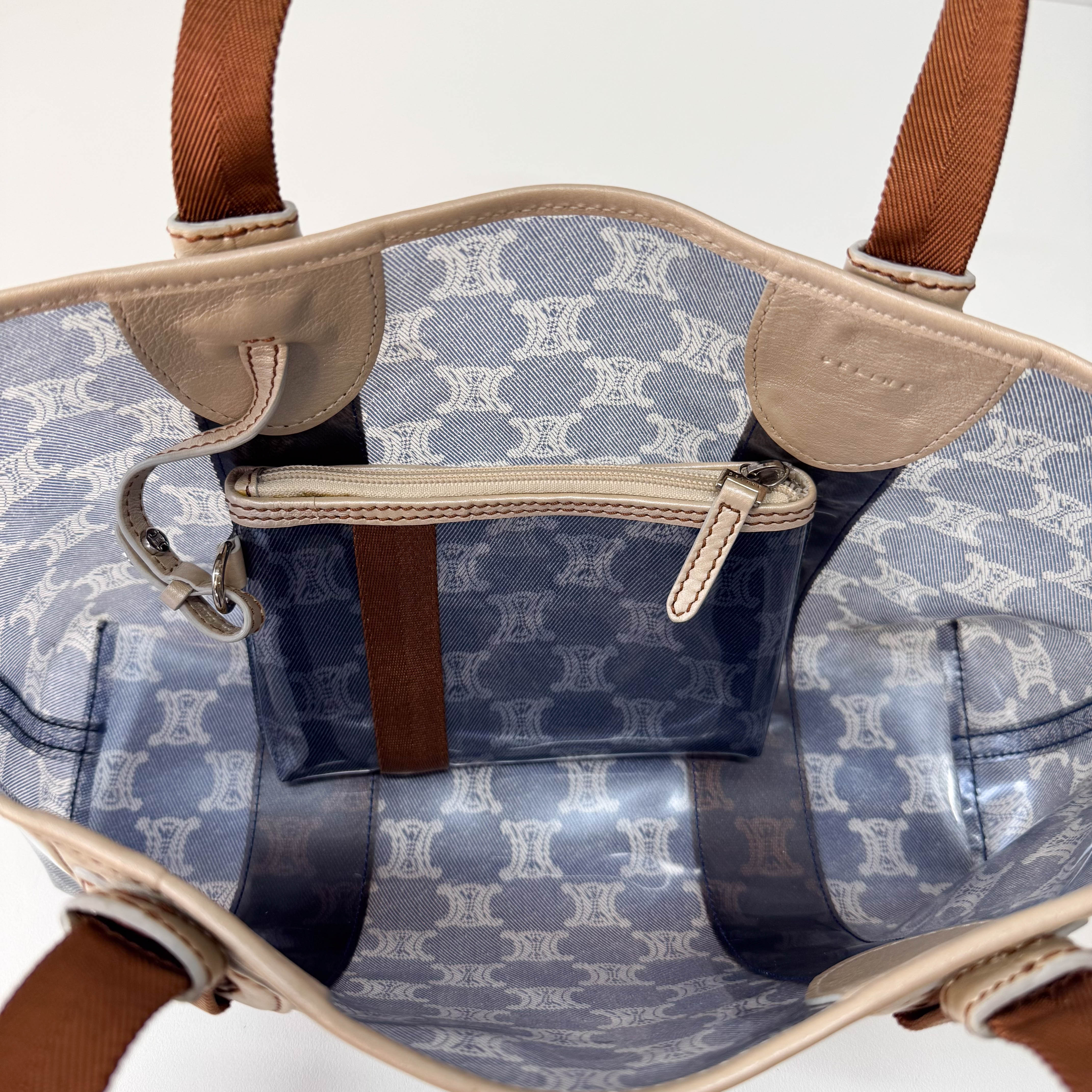 Blue Macadam Vinyl Tote Bag