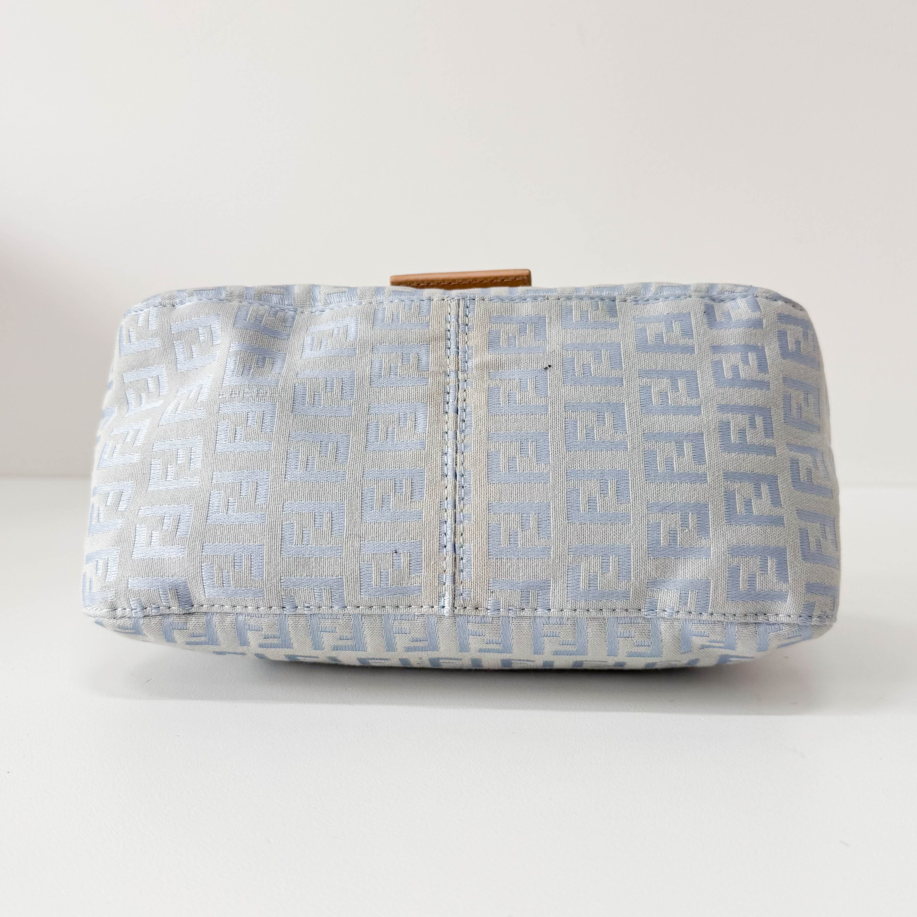 Zuccinno Mini Mamma Baguette Blue Canvas Shoulder Bag