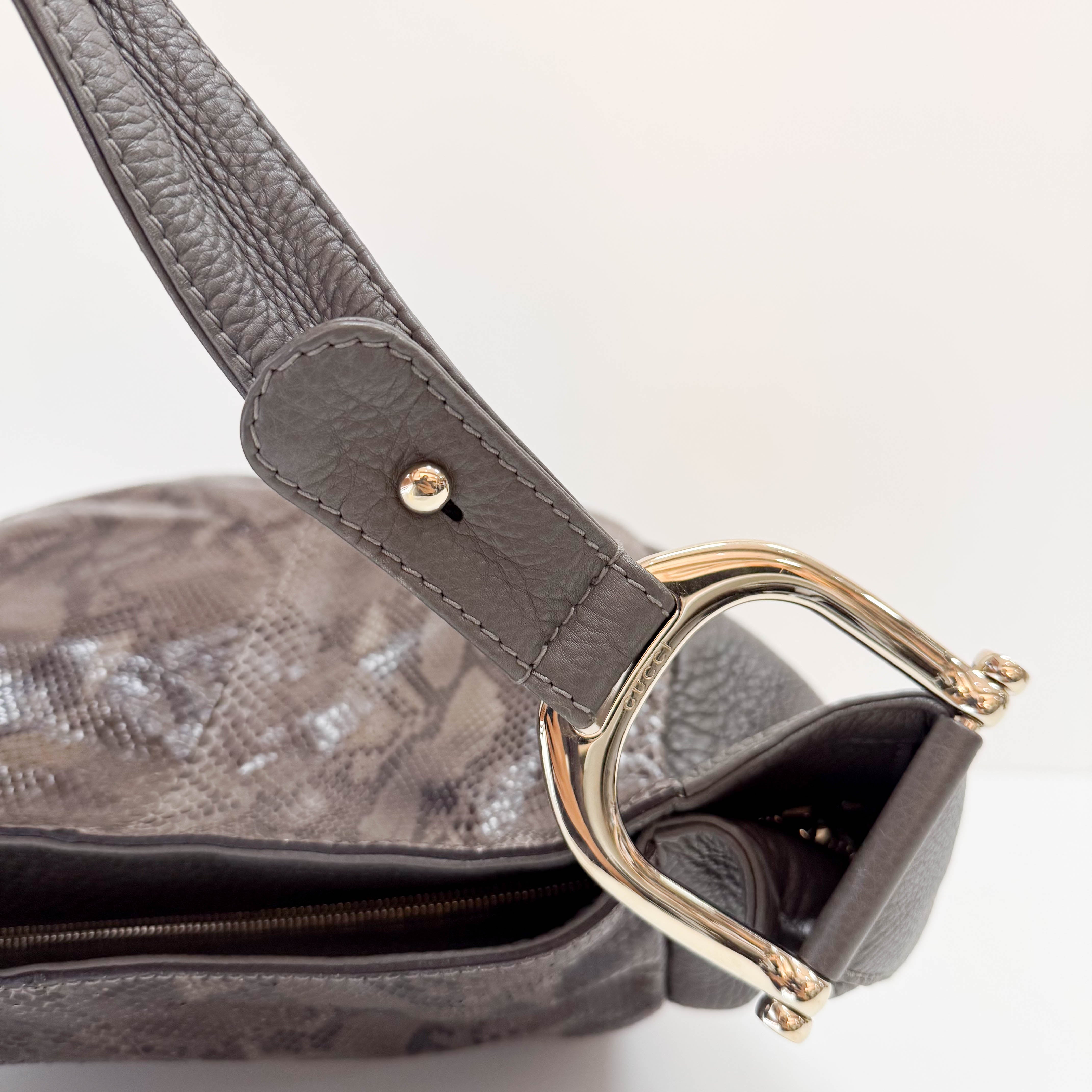 Ash Grey Leather Hobo