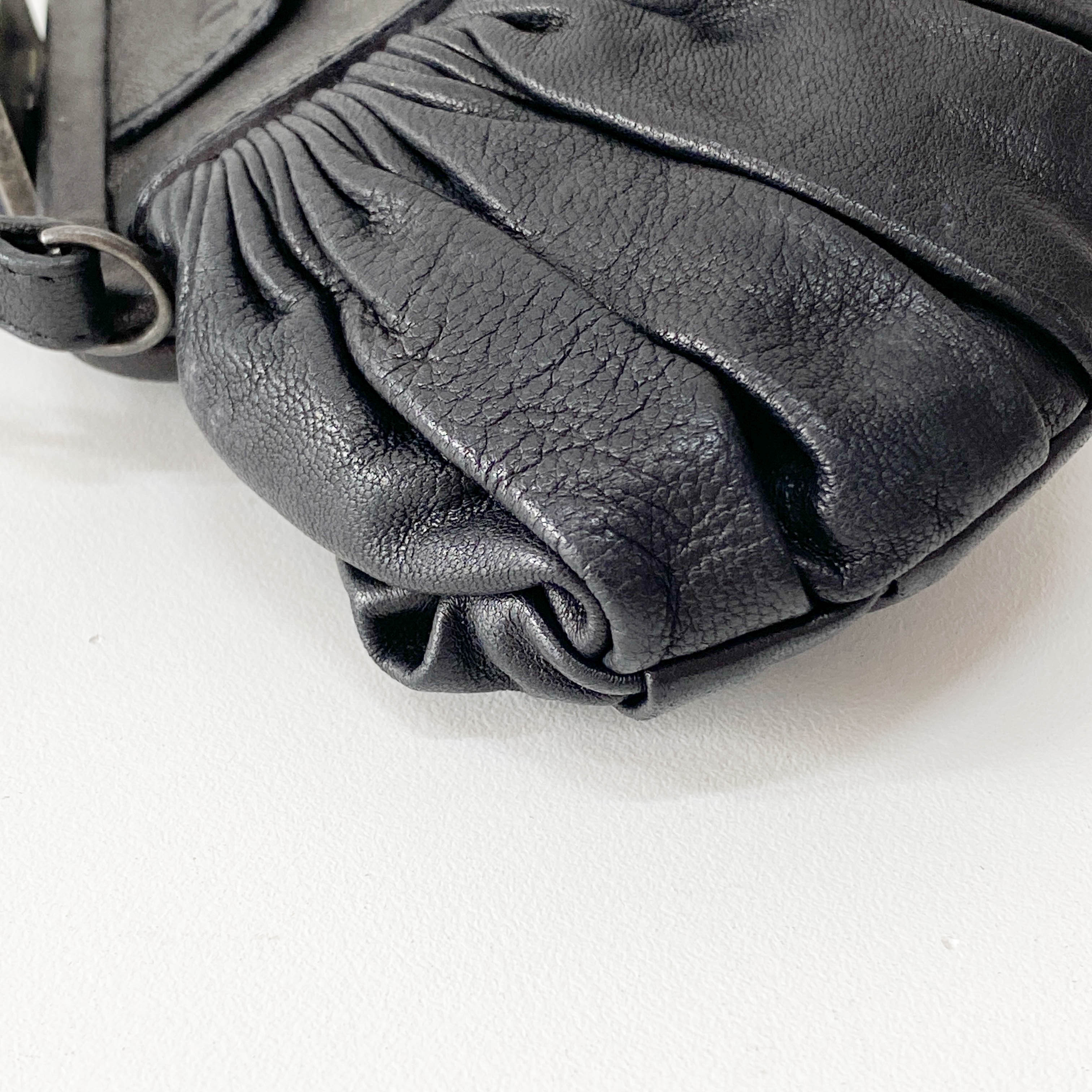 Mini Pochette Black Leather Clutch Bag