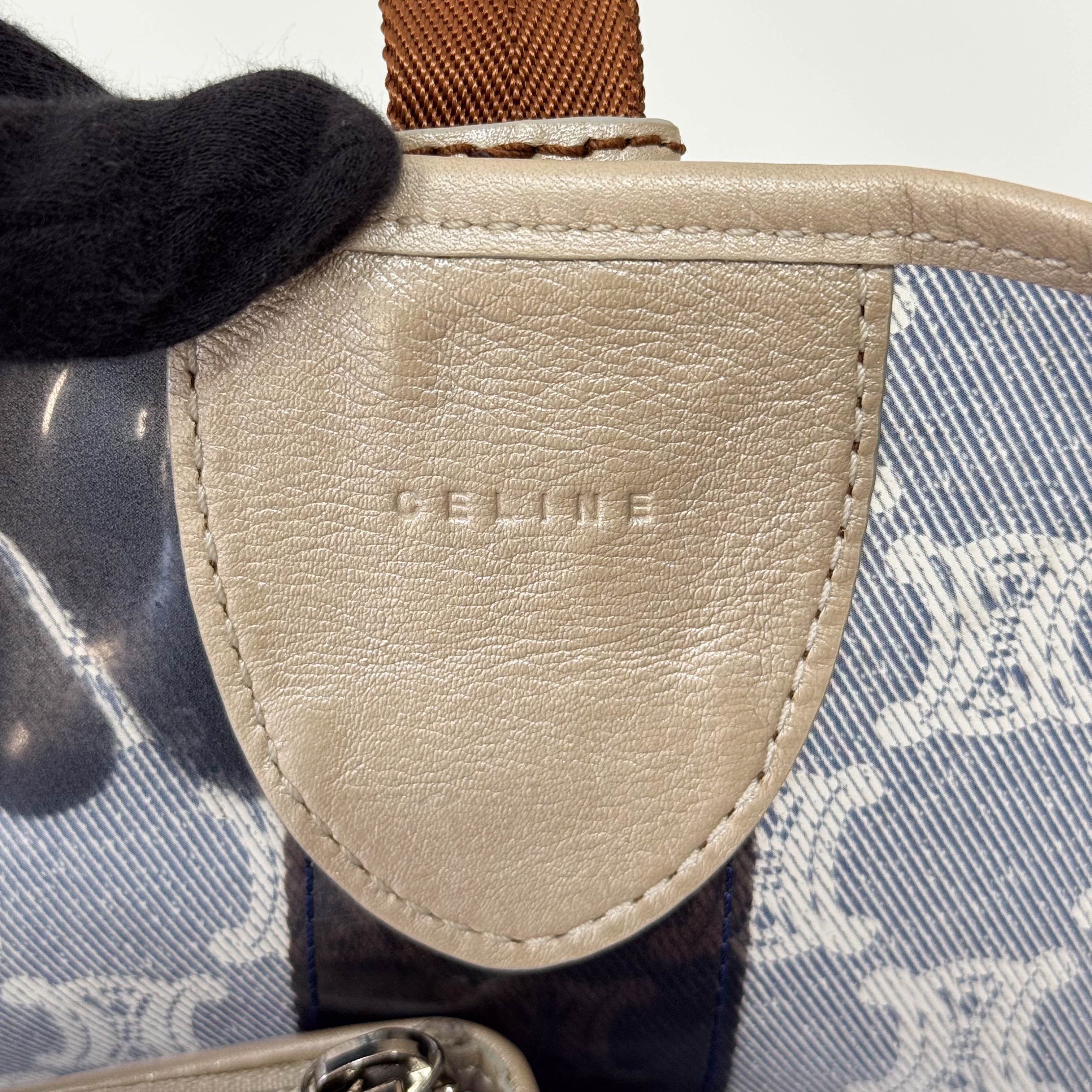 Blue Macadam Vinyl Tote Bag