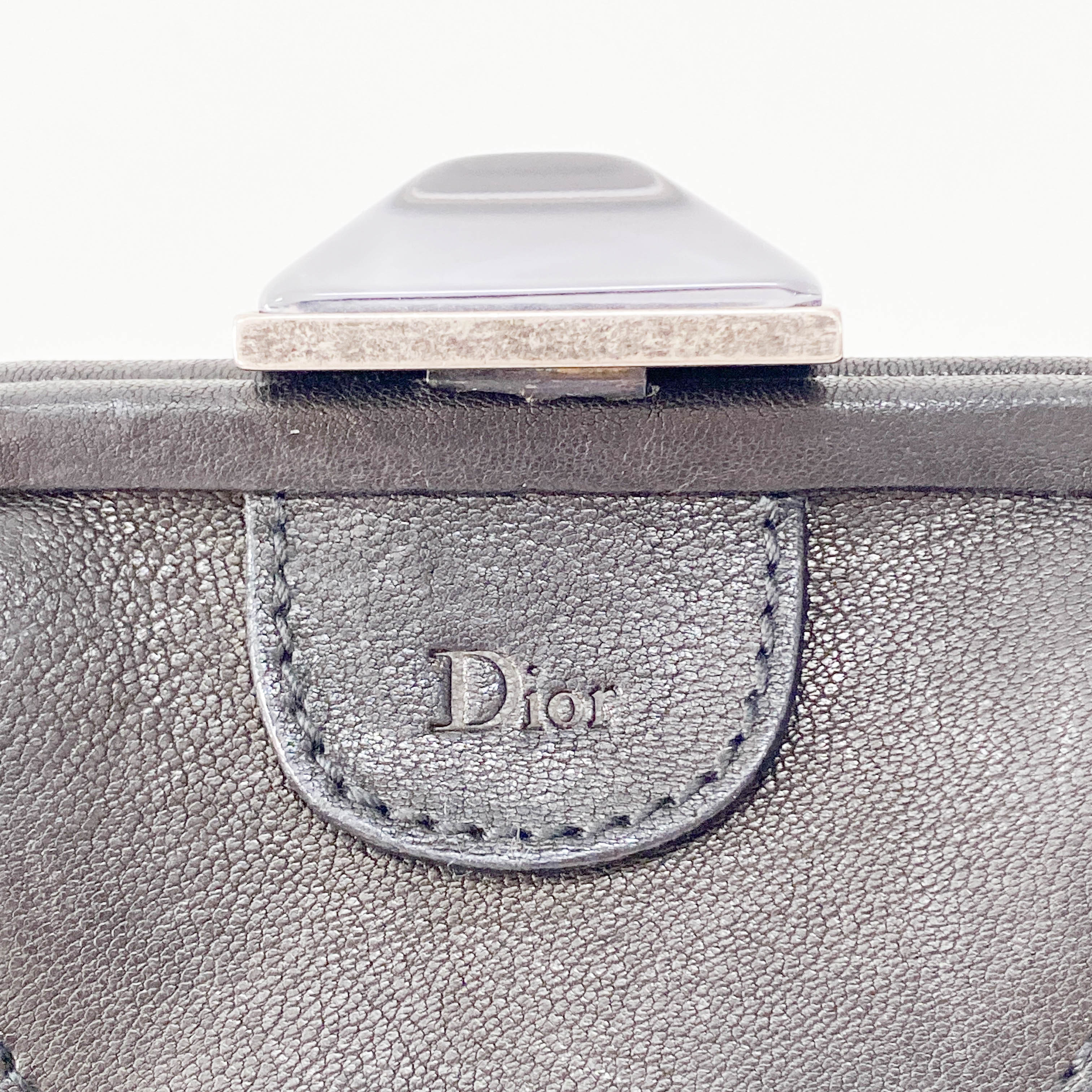 Mini Pochette Black Leather Clutch Bag