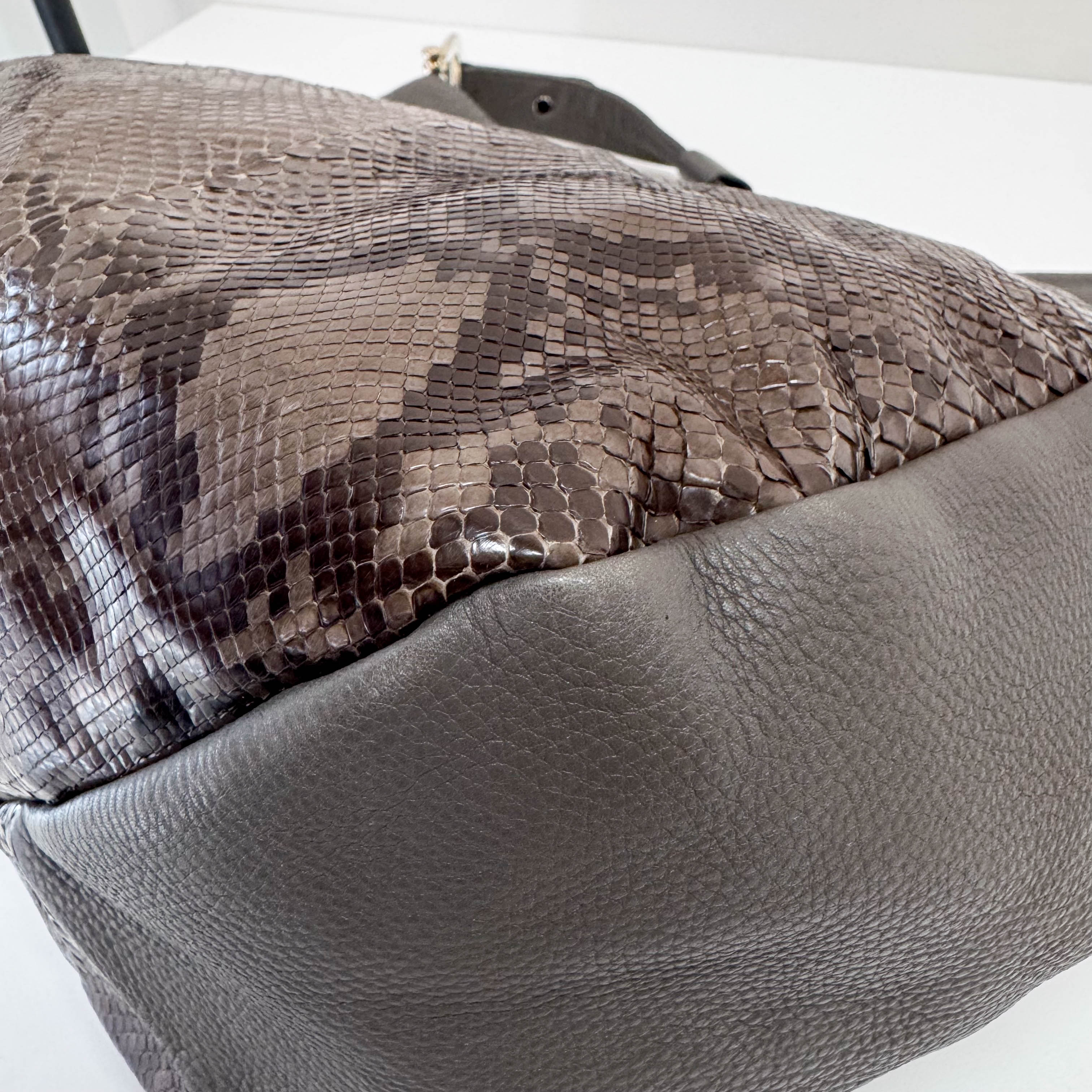 Ash Grey Leather Hobo