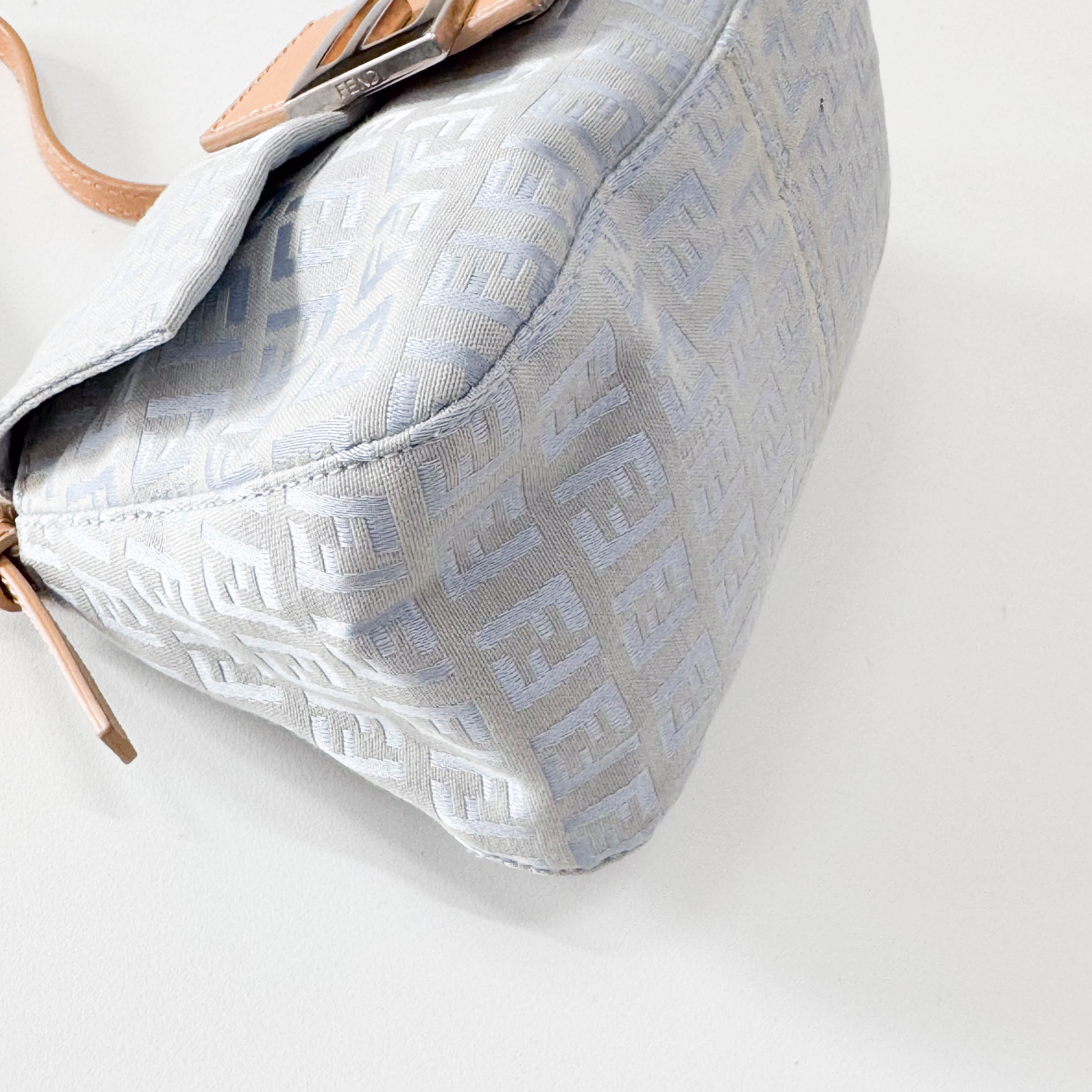 Zuccinno Mini Mamma Baguette Blue Canvas Shoulder Bag