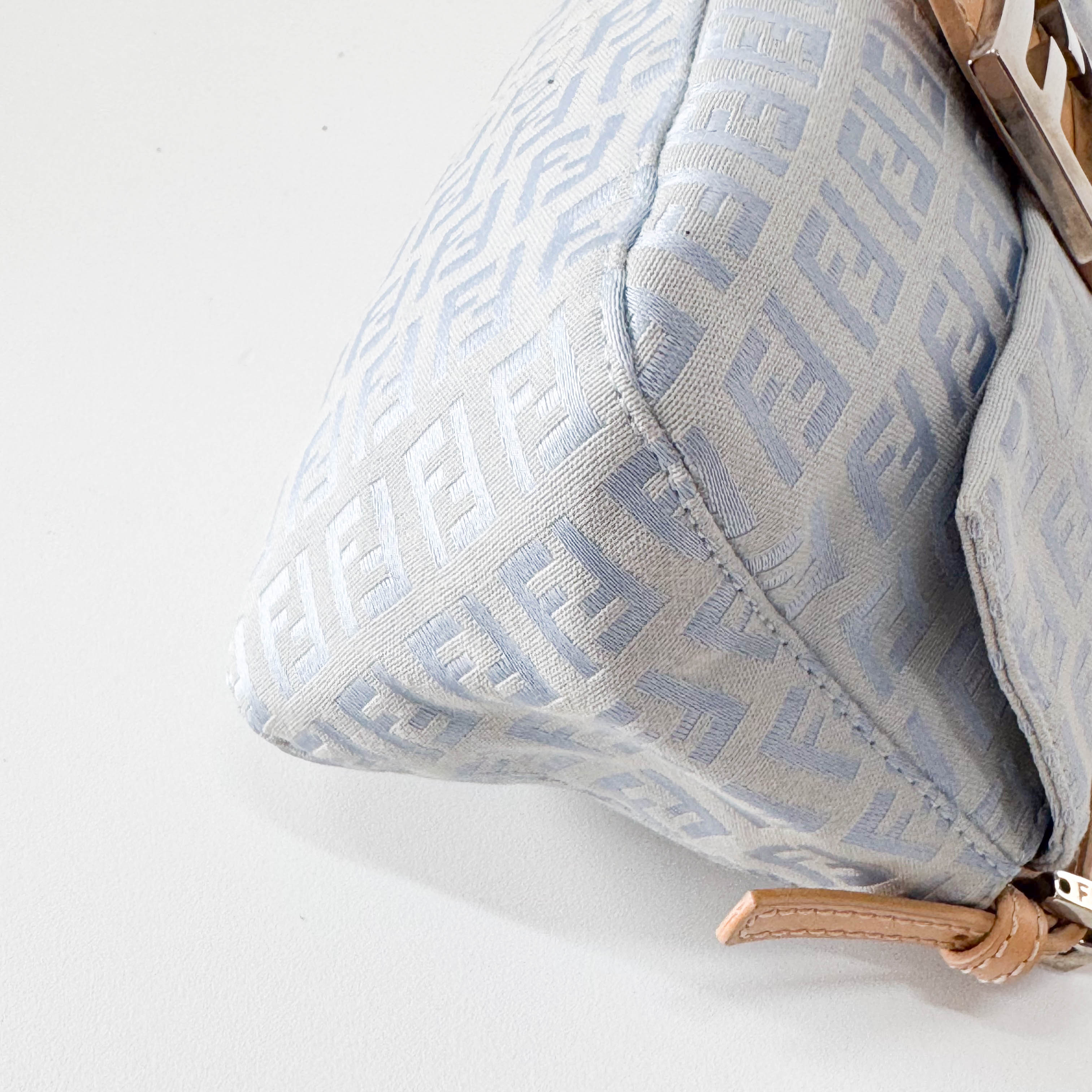 Zuccinno Mini Mamma Baguette Blue Canvas Shoulder Bag