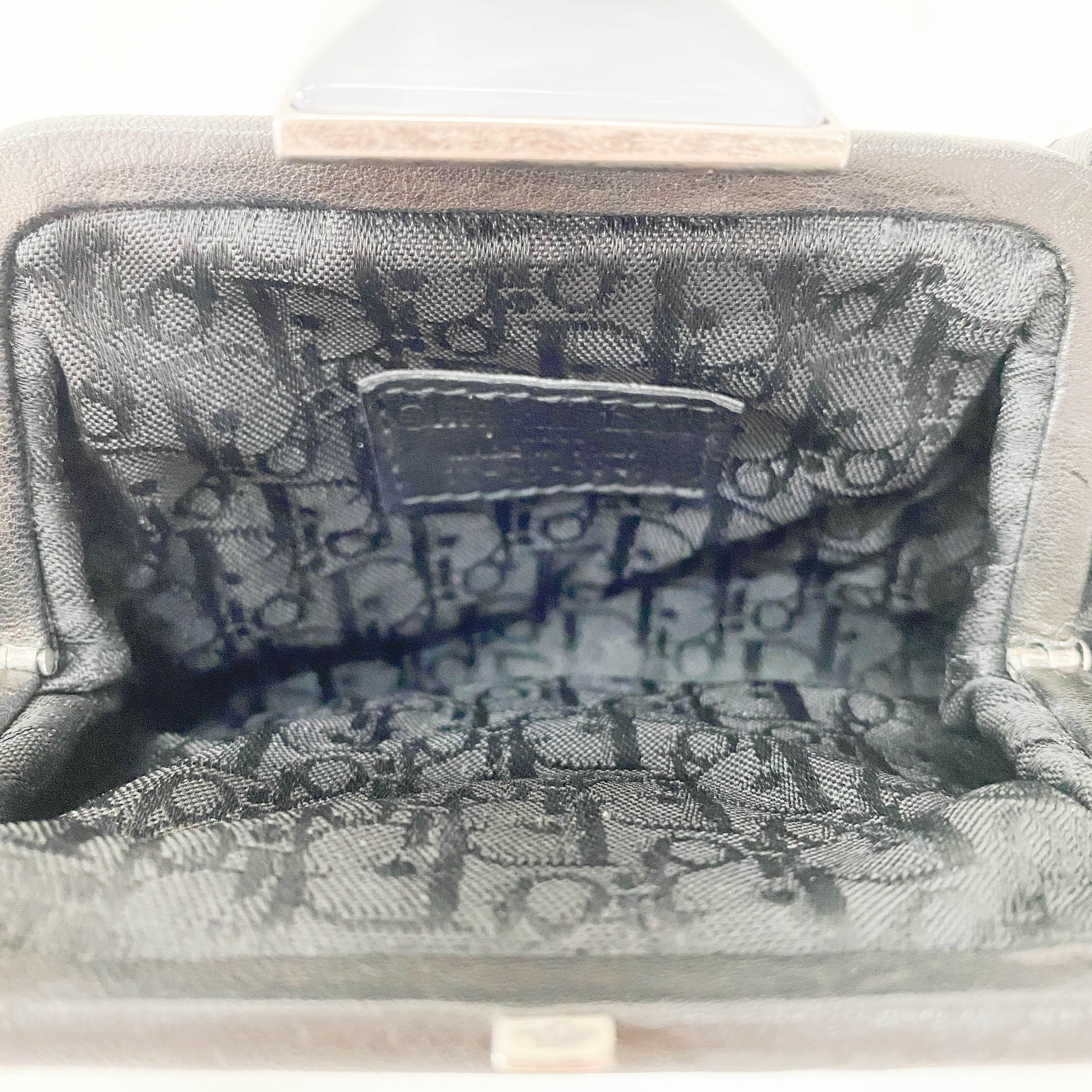 Mini Pochette Black Leather Clutch Bag